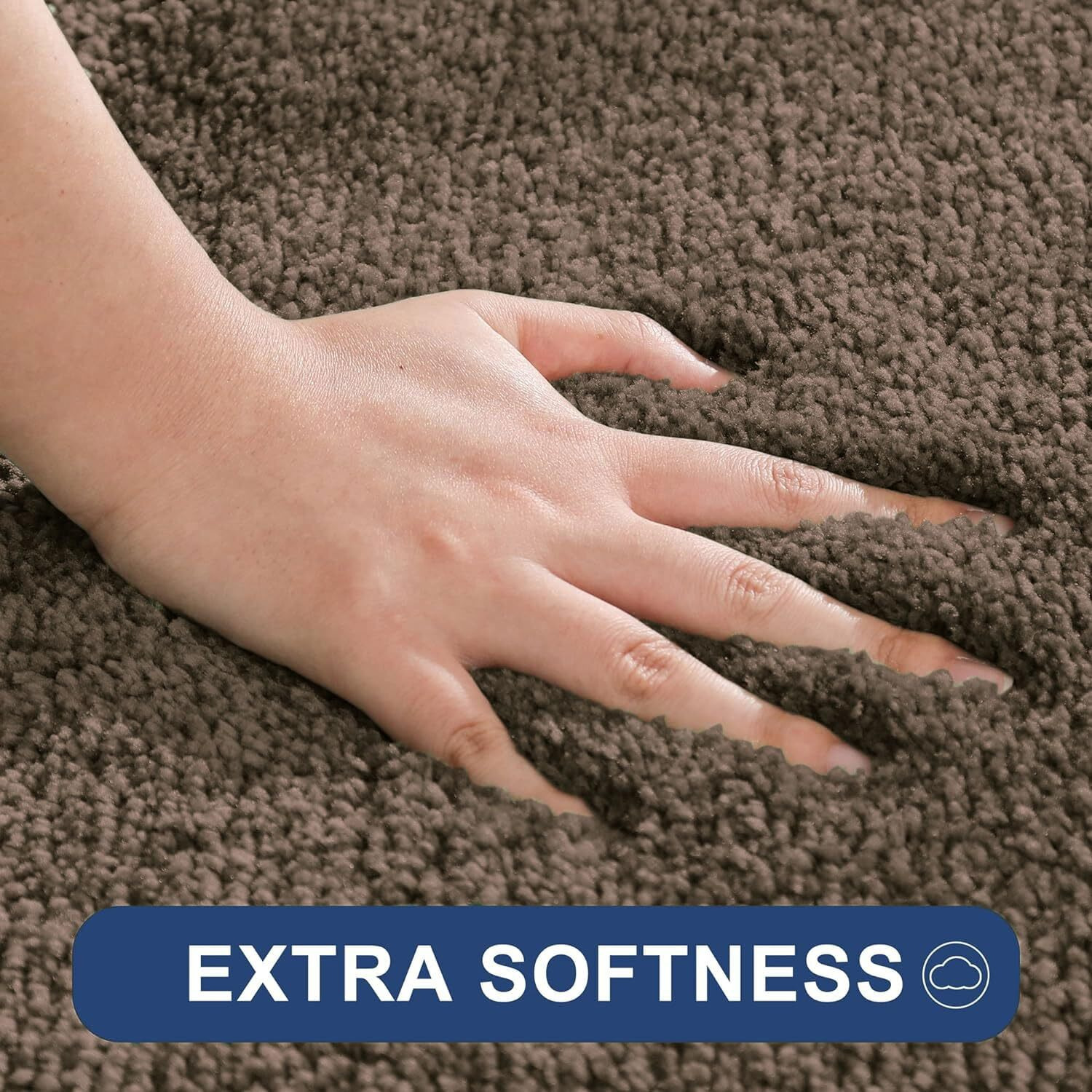 LUXE HOME INTERNATIONAL Microfibre Rectangular Bath Mat Super Soft Anti Skid Newman Mats For Bathroom (45X75 Cm,Chocolate)