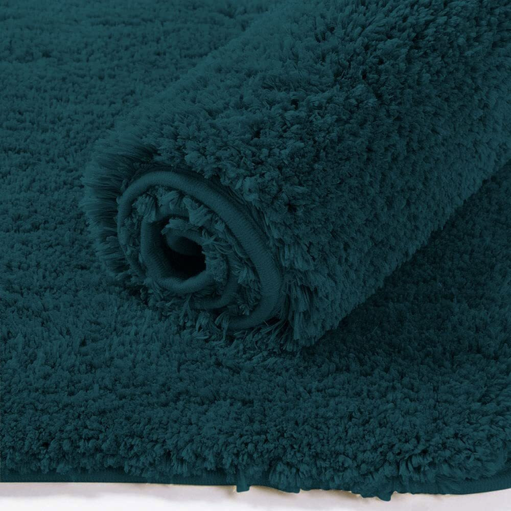 LUXE HOME INTERNATIONAL Microfibre Bath Mat Super Soft Anti Skid Newman Rectangular Mats For Bathroom (40X60 Cm,Teal)
