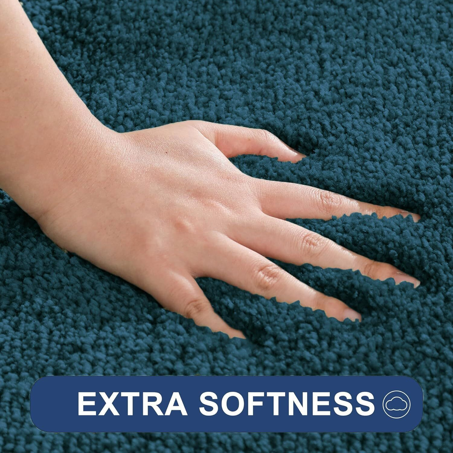 LUXE HOME INTERNATIONAL Microfibre Bath Mat Super Soft Anti Skid Newman Rectangular Mats For Bathroom (40X60 Cm,Teal)
