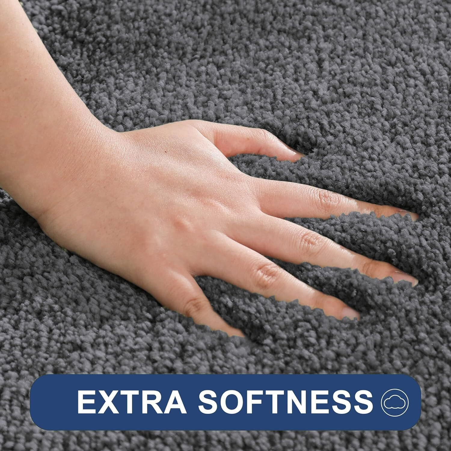LUXE HOME INTERNATIONAL Microfibre Rectangular Bath Mat Super Soft Anti Skid Newman Mats For Bathroom (40X60 Cm,Grey)