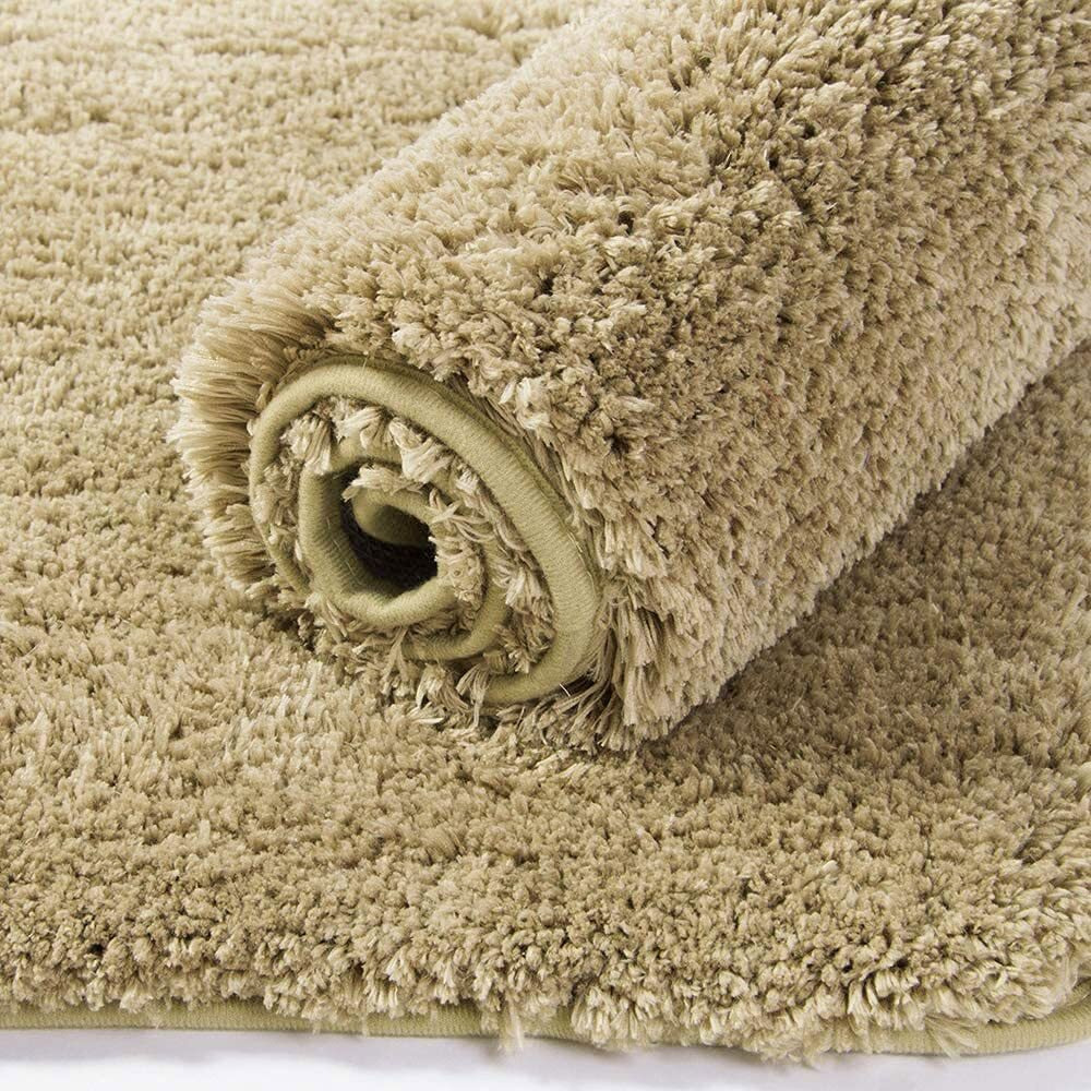 LUXE HOME INTERNATIONAL Microfibre Rectangular Bath Mat Super Soft Anti Skid Newman Mats For Bathroom (45X75 Cm,Anti Gold)