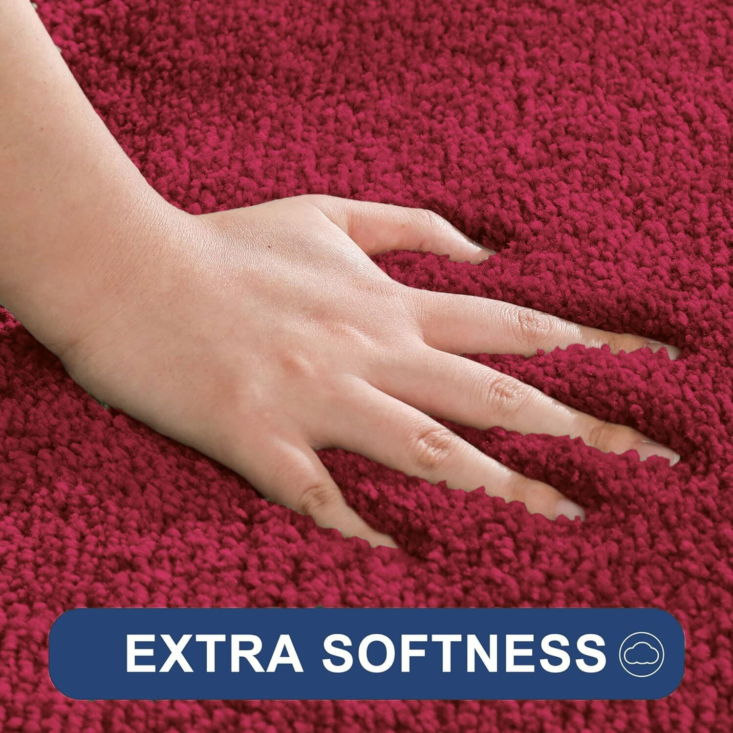 LUXE HOME INTERNATIONAL Rectangular Bathmat 2500 Gsm Microfiber Anti Skid Slip Water Absorbent Machine Washable&Quick Dry Newman Mats For Bathroom,Kitchen,Entrance (45Cm X 75Cm,Maroon,Pack Of 1)