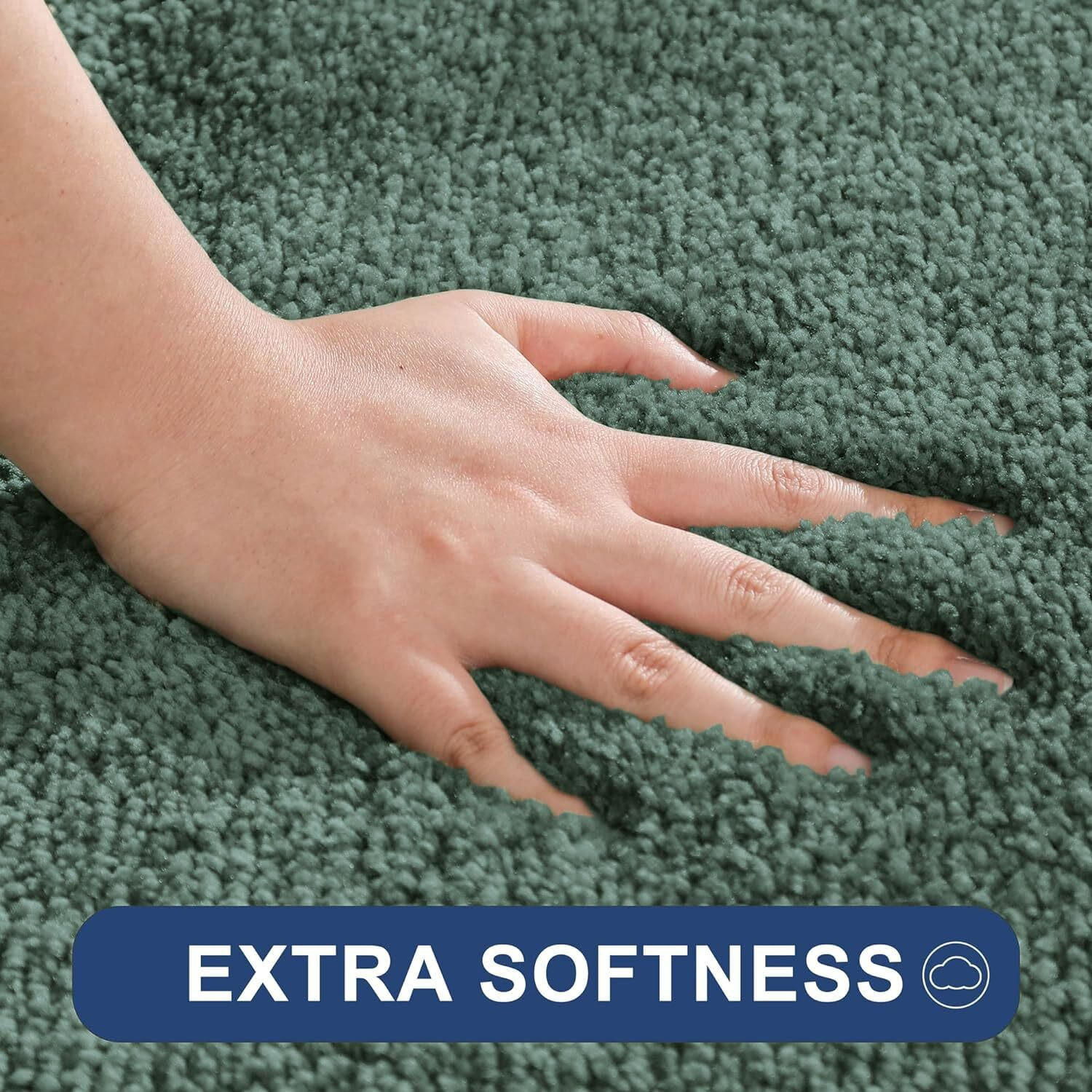 LUXE HOME INTERNATIONAL Microfibre Rectangular Bath mat Super Soft Anti Skid Newman Mats For Bathroom (40X60 Cm,Seige),Green