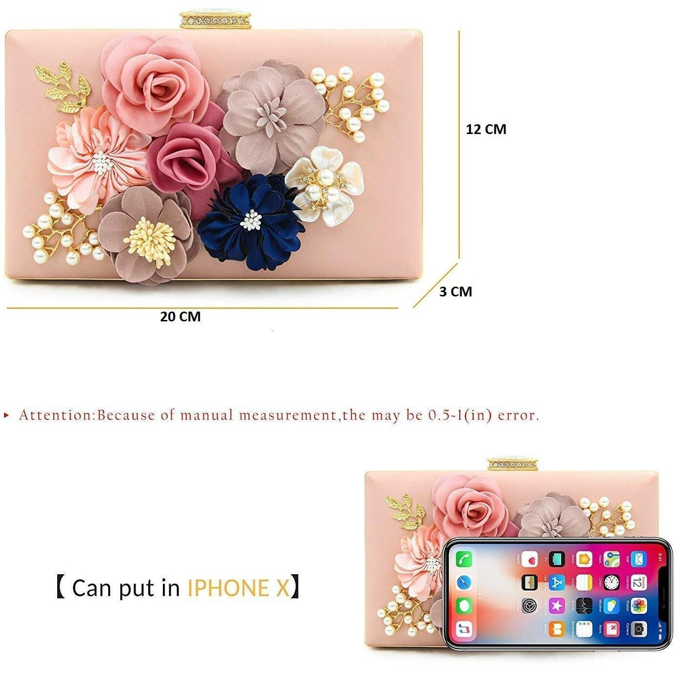 TOOBA Handicraft Hand Embroidered Box Clutch Bag Purse for Bridal, Casual, Wedding Bag for Women & Girls