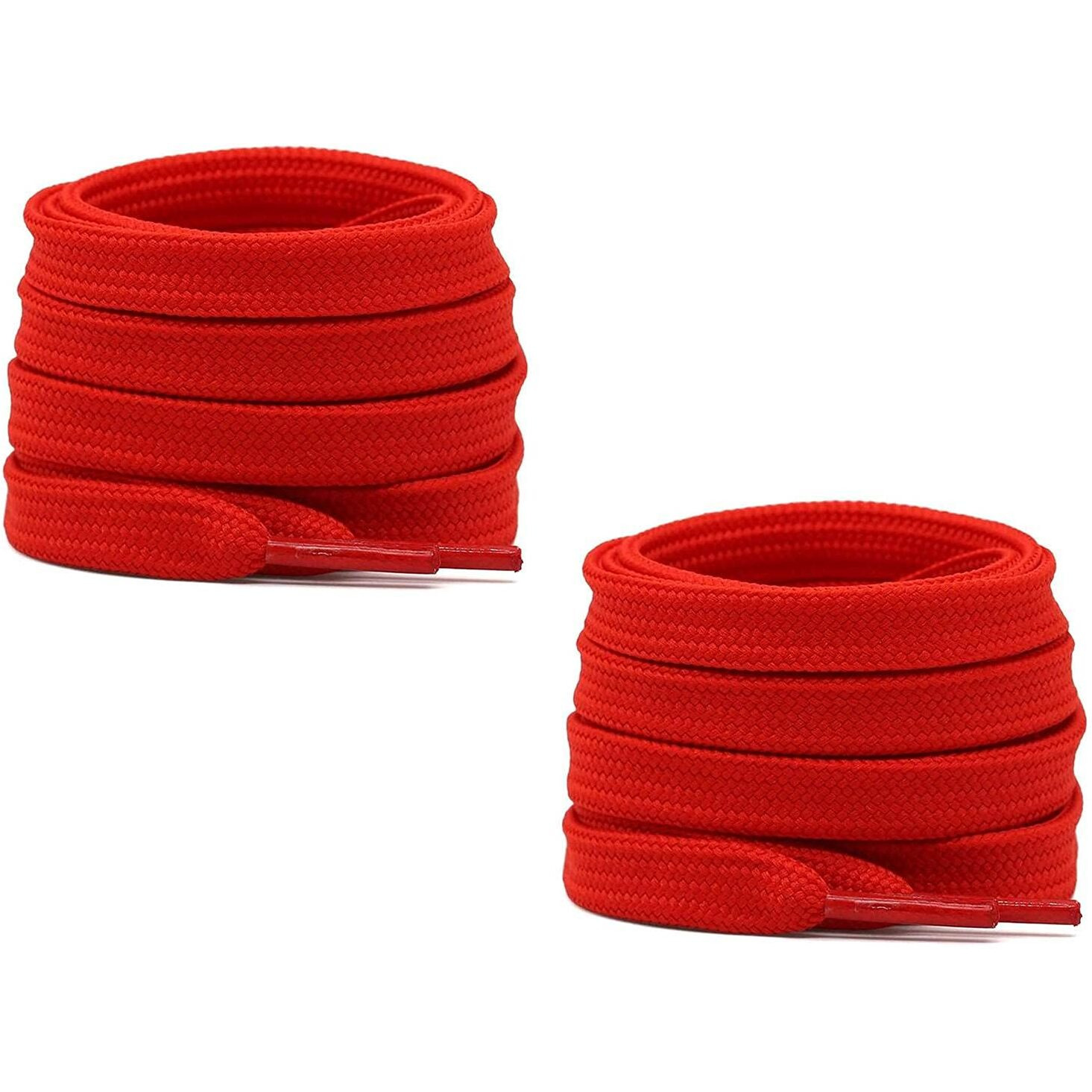 SHOESHINE Sport Shoelaces Flat Hollow Design casual shoe laces, Red Color - 2Pairs Shoe Lace