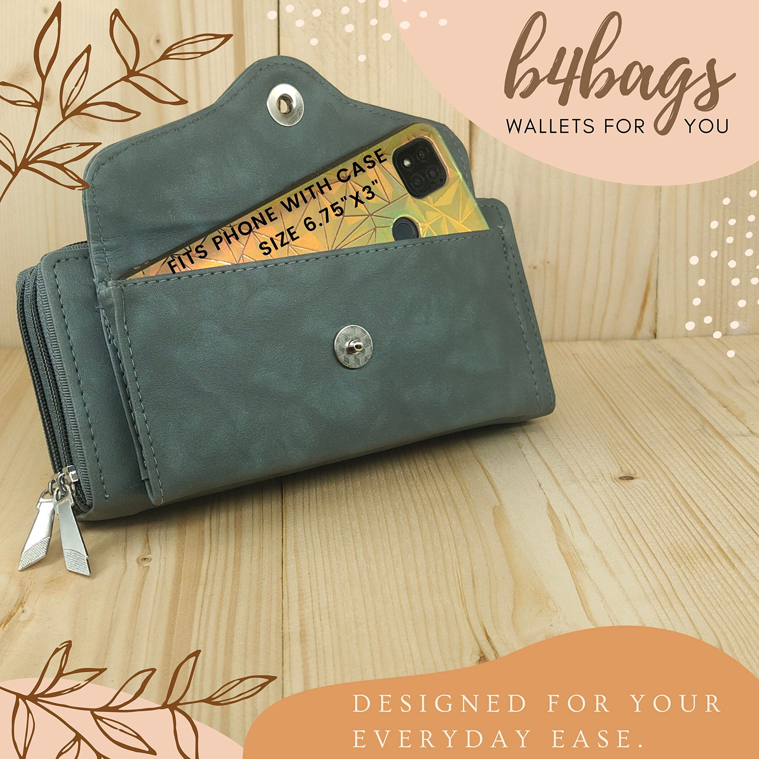 b4bags Wallet For Women | Clutch For Women Daily Use | Ladies Hand Purse for Women Stylish Latest | Ladies Purse for Women Latest |Gifts for Women Wallets for Women Purse |Gift for Girls (Grey)