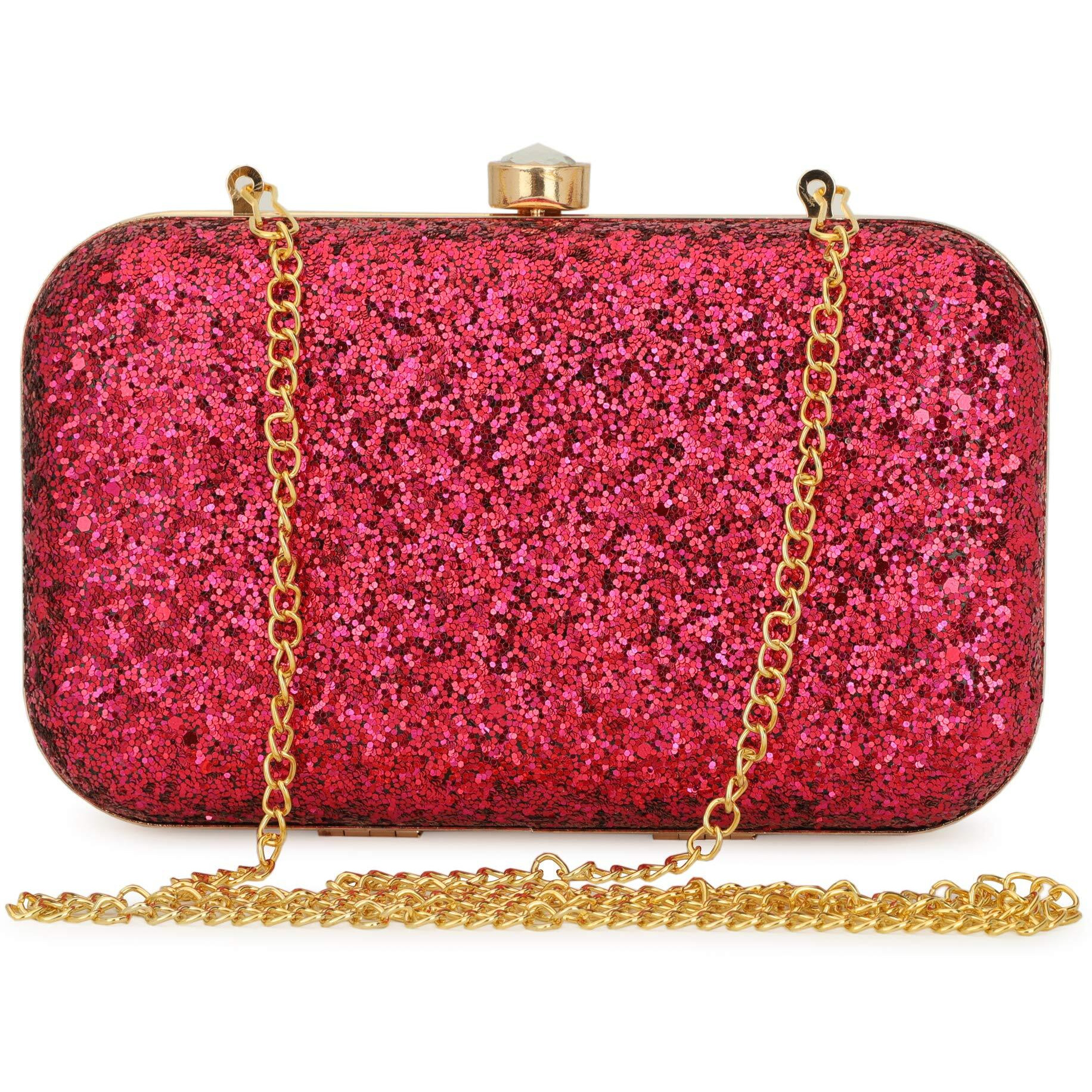 TOOBA Handicraft Hand Embroidered Box Clutch Bag Purse for Bridal, Casual, Wedding Bag for Women & Girls