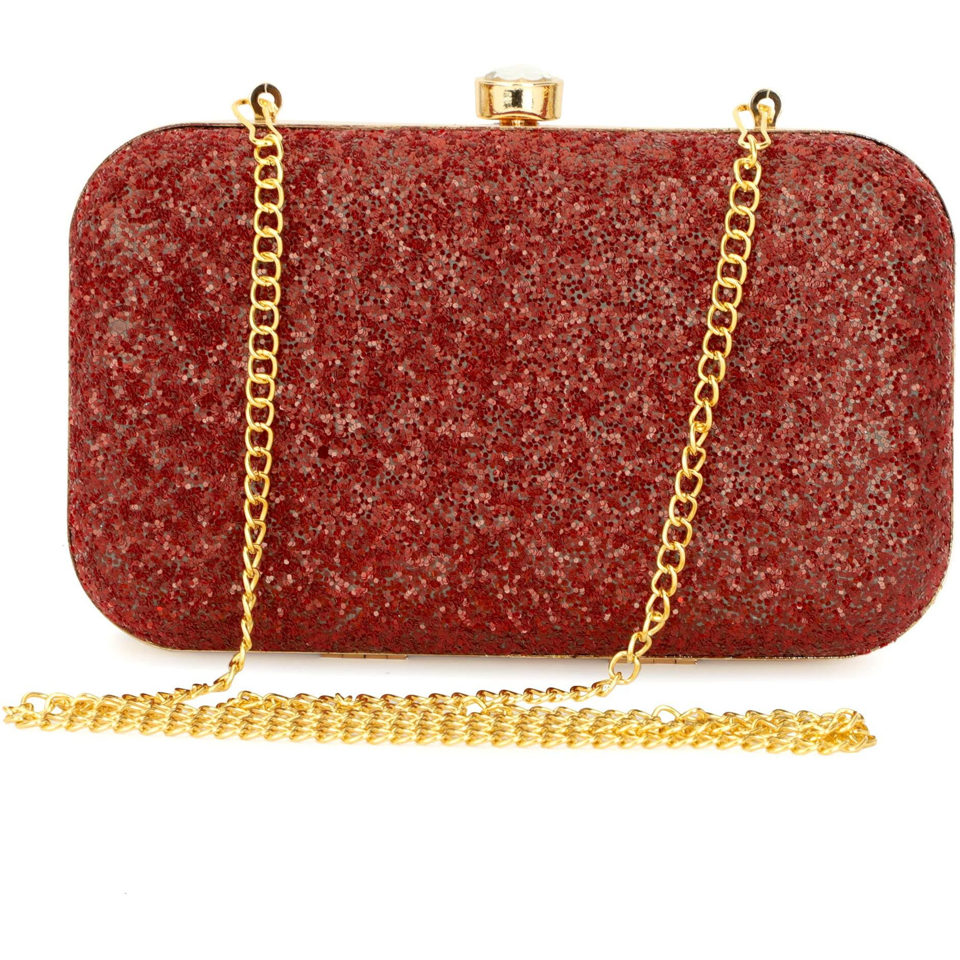 TOOBA Dual Shimmer Beautiful Metallic Box Clutch Bag Purse for Bridal, Casual, Wedding Bag for Women & Girls Chery