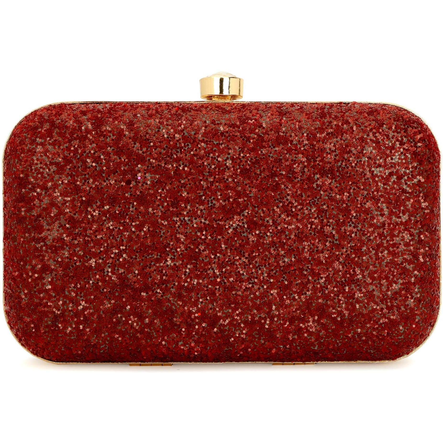 TOOBA Dual Shimmer Beautiful Metallic Box Clutch Bag Purse for Bridal, Casual, Wedding Bag for Women & Girls Chery
