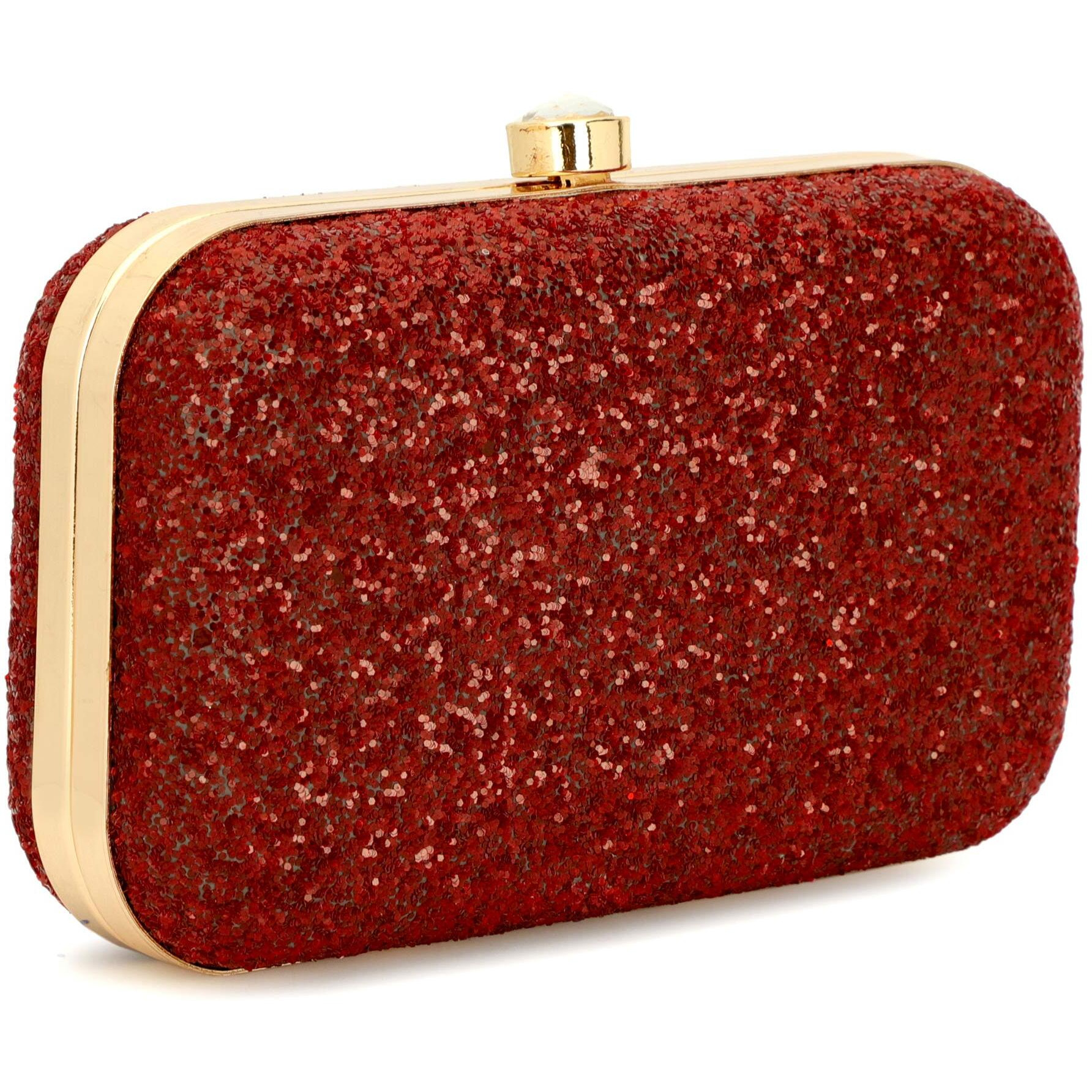 TOOBA Dual Shimmer Beautiful Metallic Box Clutch Bag Purse for Bridal, Casual, Wedding Bag for Women & Girls Chery