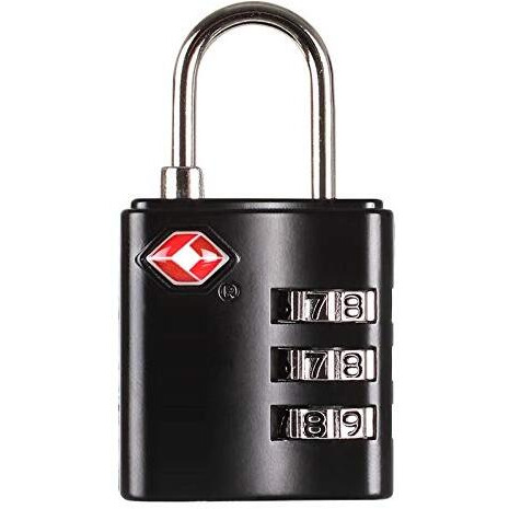 Inditradition Steel Tsa Accepted 3-Digit Combination Luggage Polished Lock For Suitcase&Baggage(Black)-Pack Of 2