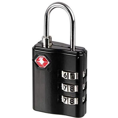 Inditradition Steel Tsa Accepted 3-Digit Combination Luggage Polished Lock For Suitcase&Baggage(Black)-Pack Of 2