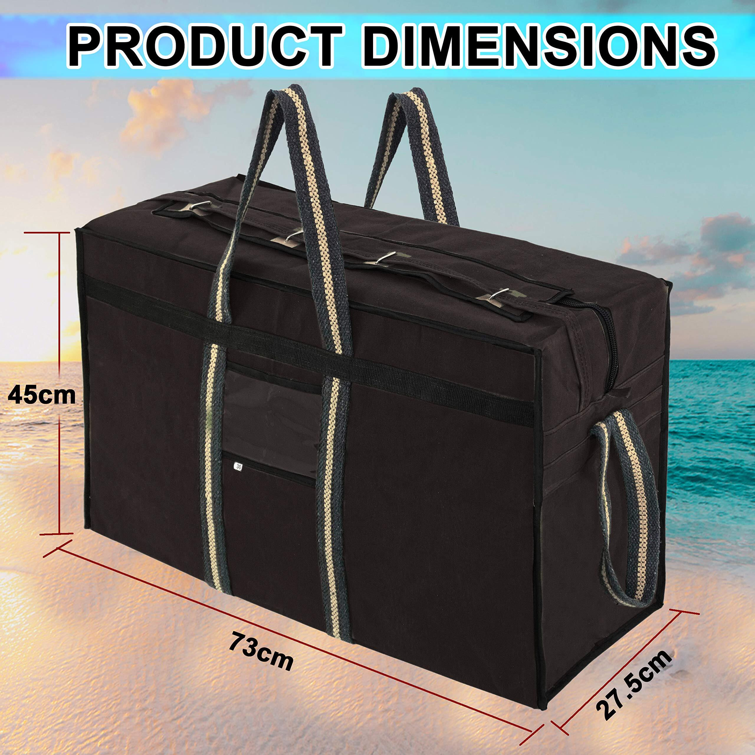 NISUN Canvas 90 Liter Large Strong Travel Luggage Duffle Travel Bag With Six In-Line Skate Wheels & Front Transparent Pocket Suitcase/Trolley Bag (Brown ,73 X 27.5 X 45 Cm), 27 Cm