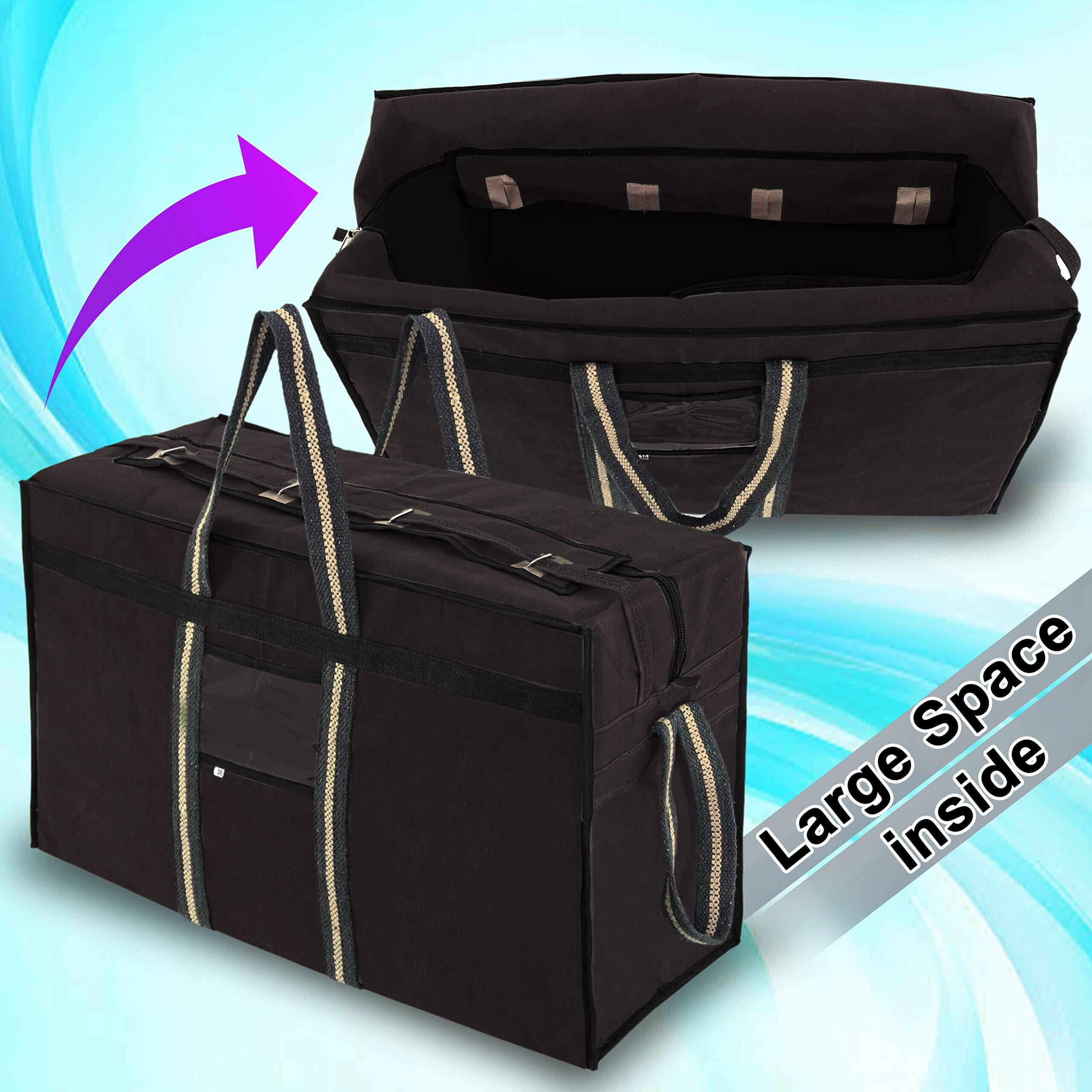 NISUN Canvas 90 Liter Large Strong Travel Luggage Duffle Travel Bag With Six In-Line Skate Wheels & Front Transparent Pocket Suitcase/Trolley Bag (Brown ,73 X 27.5 X 45 Cm), 27 Cm