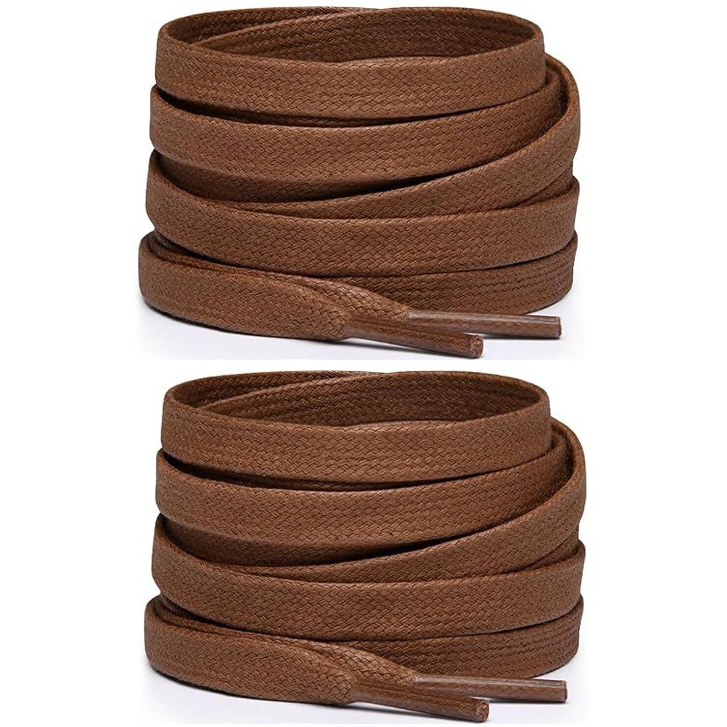SHOESHINE flat cotton shoe laces for casual, sneaker shoes or boot 8mm wide Teak - Shoelace
