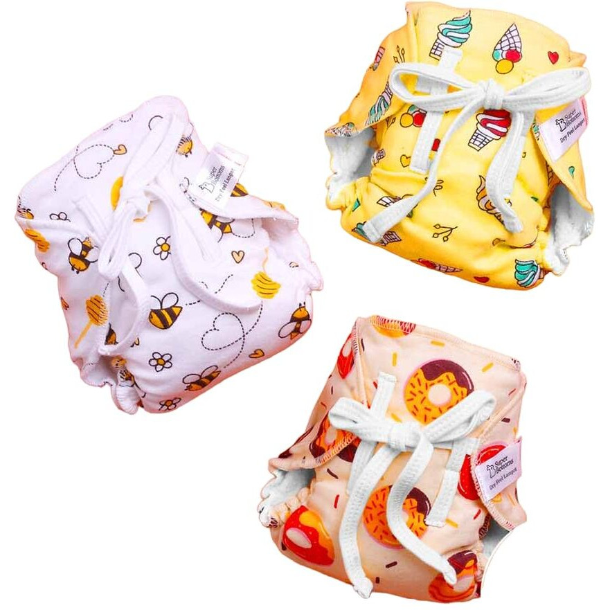 SuperBottoms DryFeel Baby Langot 0-6 months l Organic Cotton Modern Baby Nappy l Mess-free Langot with Gentle Elastics l Super DryFeel Top Layer l Diaper-free Time Essential | 12 Pack