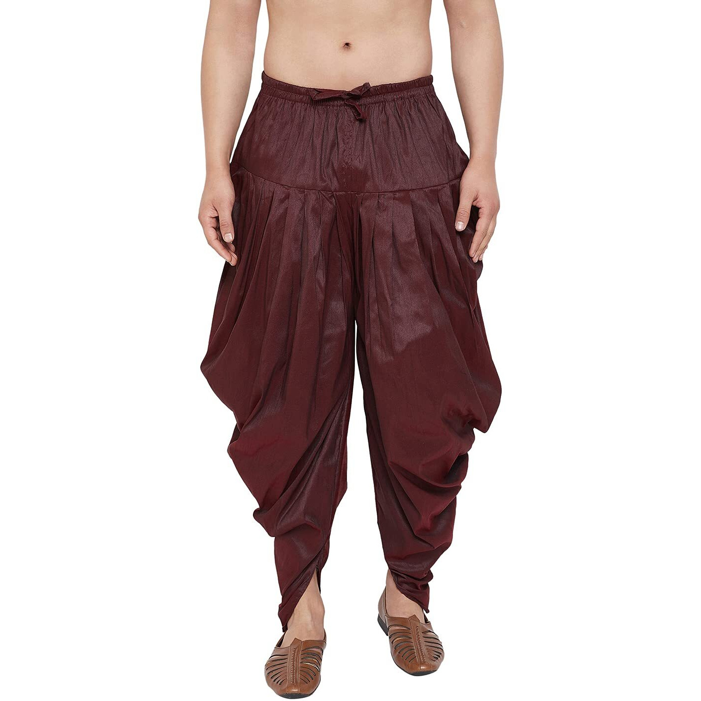 VASTRAMAY Men s Wine Cowl Dhoti (VASMCD007WN_F)