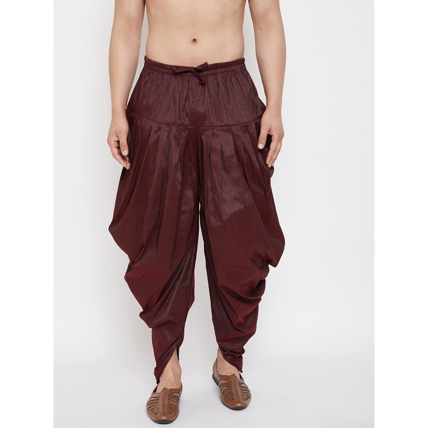 VASTRAMAY Men s Wine Cowl Dhoti (VASMCD007WN_F)