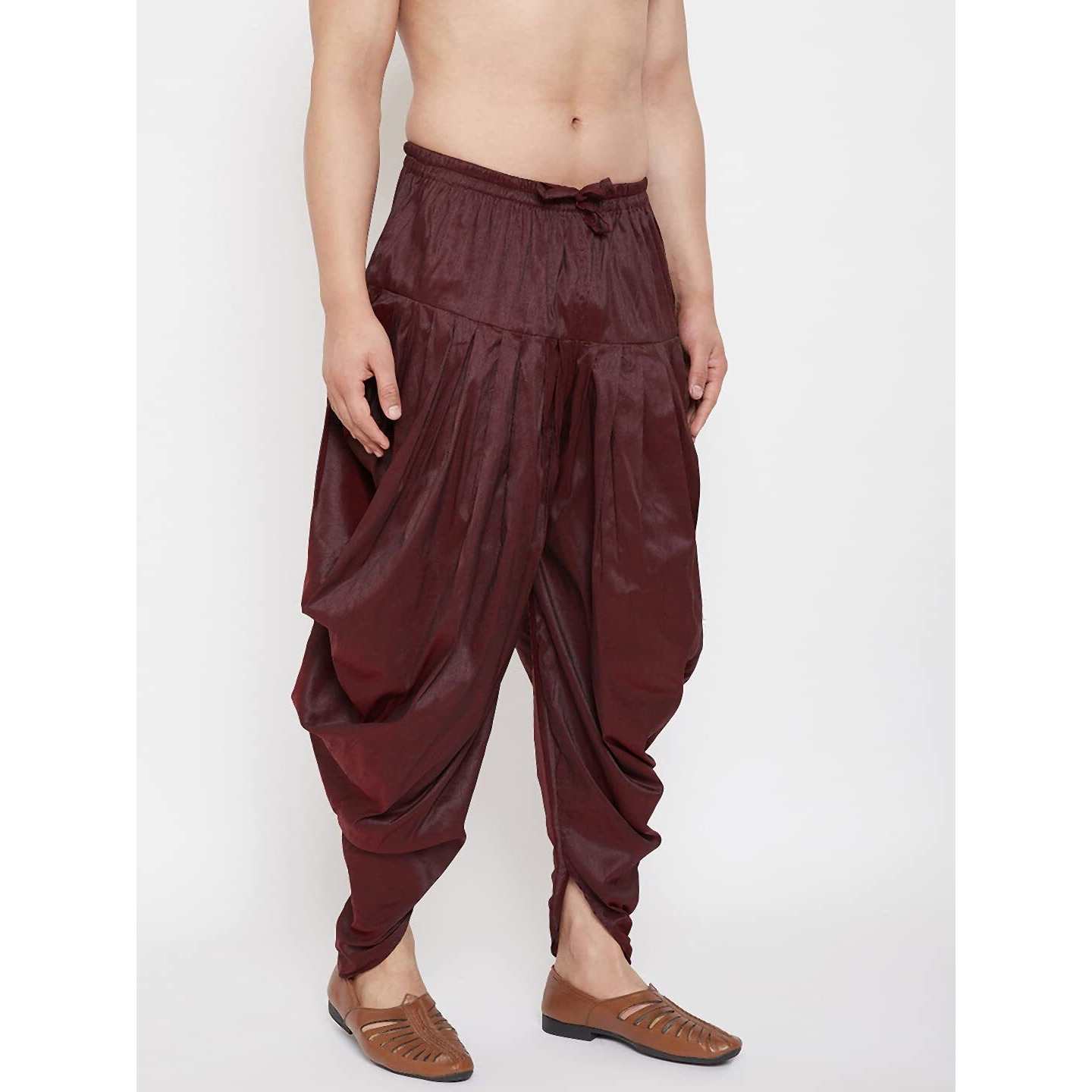 VASTRAMAY Men s Wine Cowl Dhoti (VASMCD007WN_F)