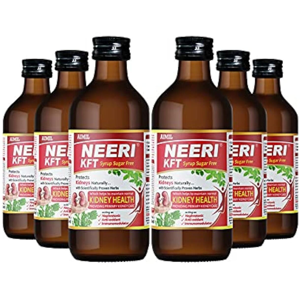 AIMIL Neeri KFT Syrup Sugar Free - 200ml (Pack of 6)
