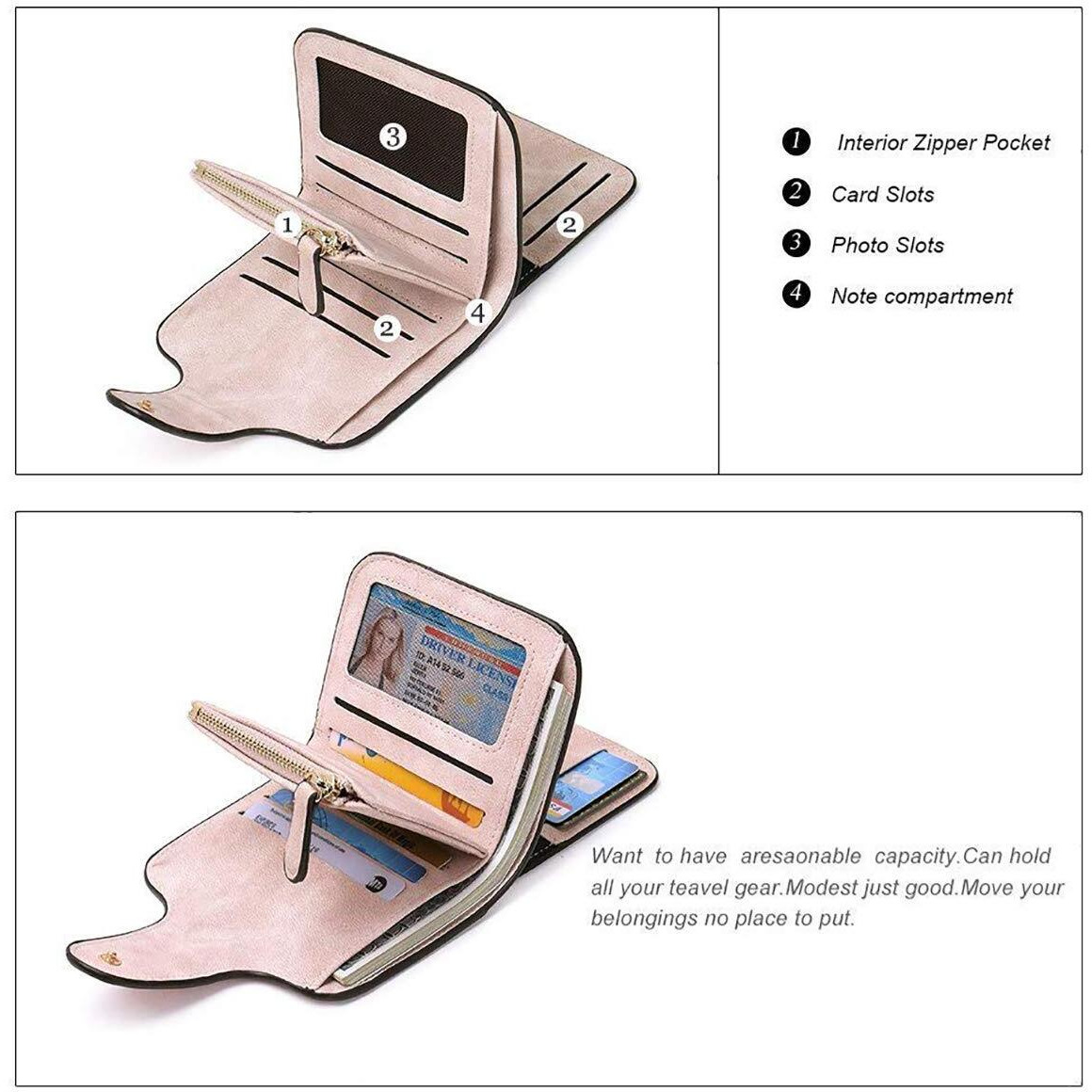 INOVERA (LABEL) Faux Leather Tri-fold Fashion Card Coin Small Clutch Wallet for Women (KK29) -Rose Gold