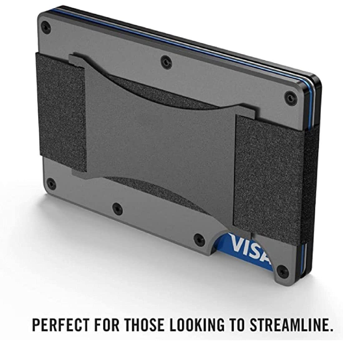 Contacts Unisex Card Holder Minimalist Metal RFID Blocking Card Wallet with Cash Strap Slim Wallet | 7 Card Holder Expandable (POP14 Without Metal)