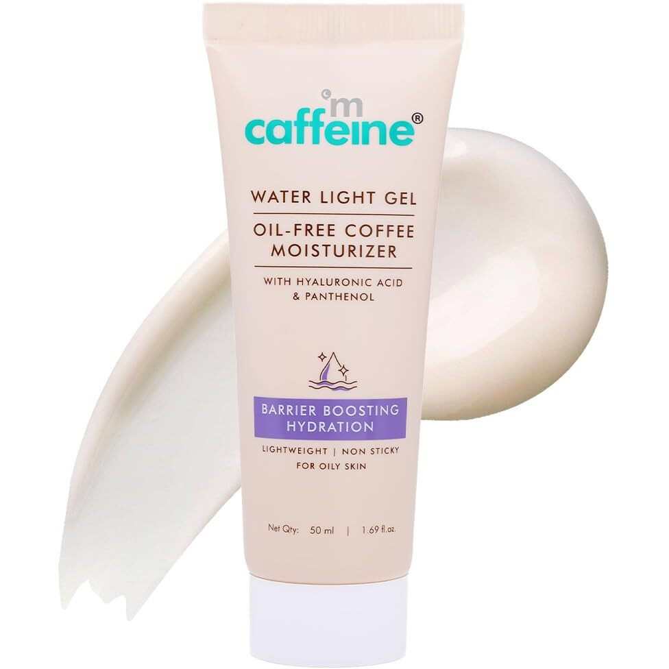 mCaffeine Water Light Gel Oil-free Coffee Moisturizer | Deep Skin Hydration & Barrier Boost with Ceramide Moisturizer | Face Cream for Women and Men | 72 Hrs Moisturization |Barrier Repair Gel-based Moisturizer For Oily Skin - 50ml