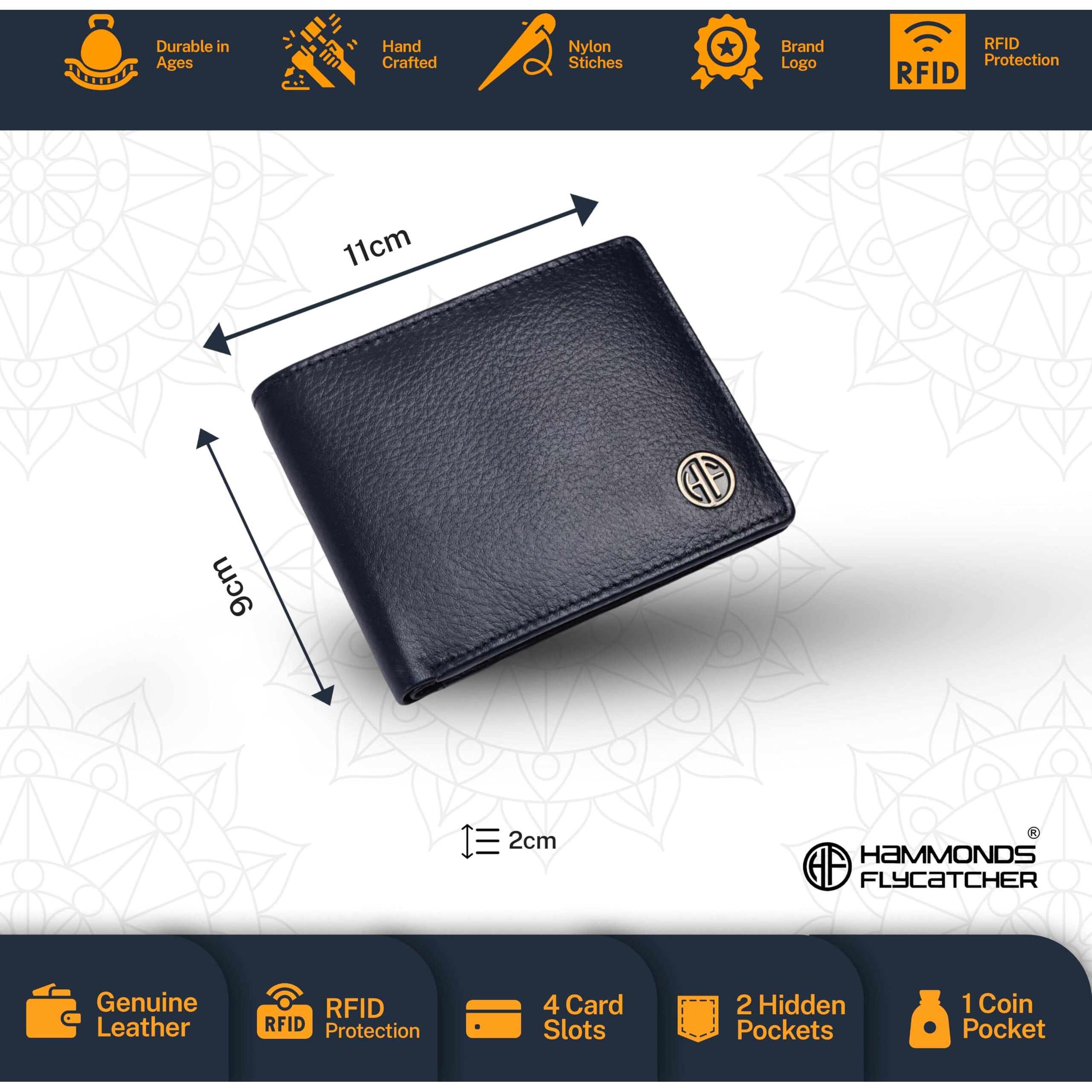 HAMMONDS FLYCATCHER Genuine Leather Wallet Keyring Combo, Valentine s Gift for Boyfriend and Husband, Birthday Gift for Boyfriend, Leather Wallet & Keyring Combo, Gift Ideas for Husband, Boyfriend