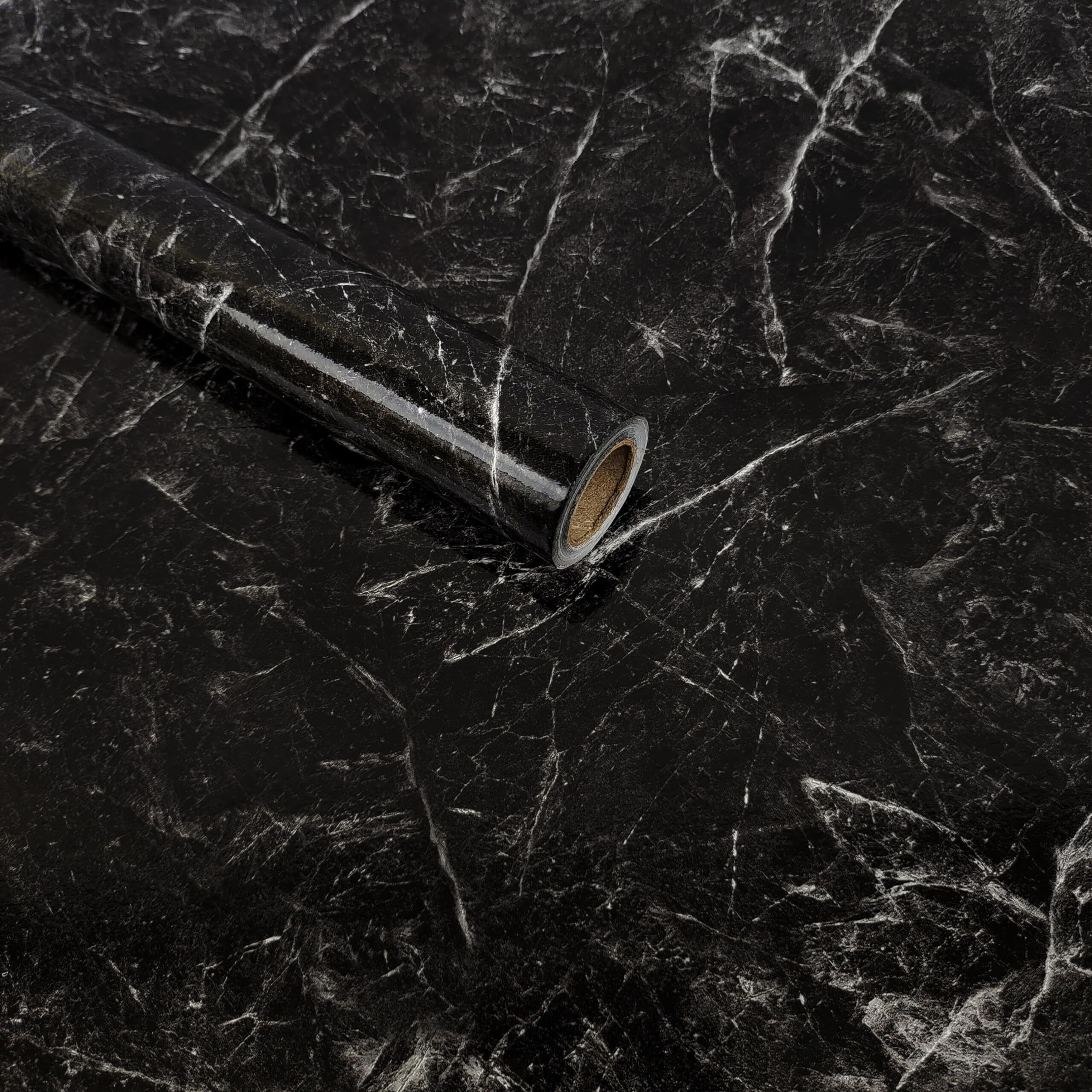 HOMEMATES Self-Adhesive Wallpaper Waterproof Old Furniture Vinyl Stickers Wooden Door Wardrobe Desktop PVC Wall Papers 30 X 304 CM- (Black Marble)