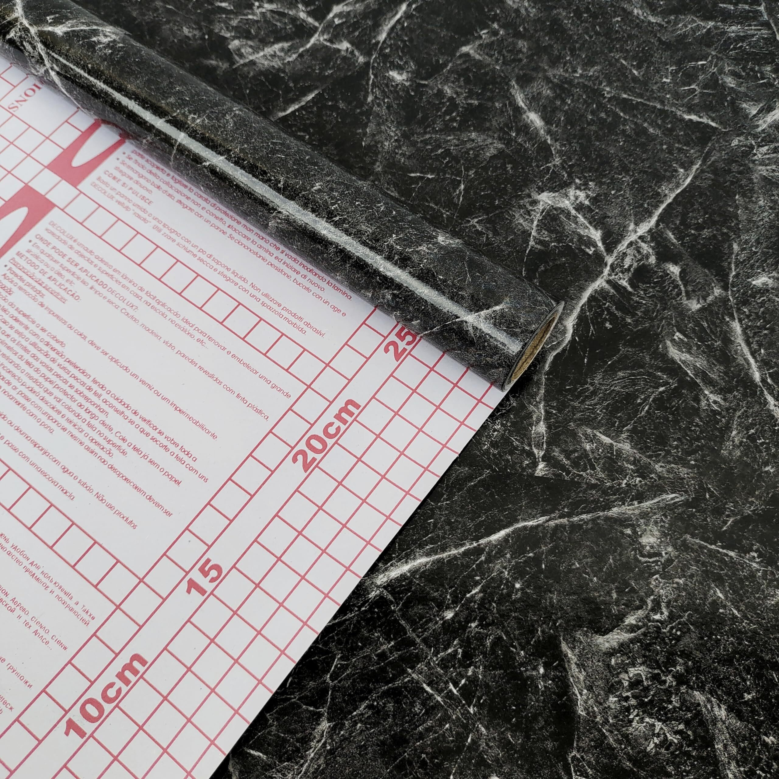 HOMEMATES Self-Adhesive Wallpaper Waterproof Old Furniture Vinyl Stickers Wooden Door Wardrobe Desktop PVC Wall Papers 30 X 304 CM- (Black Marble)