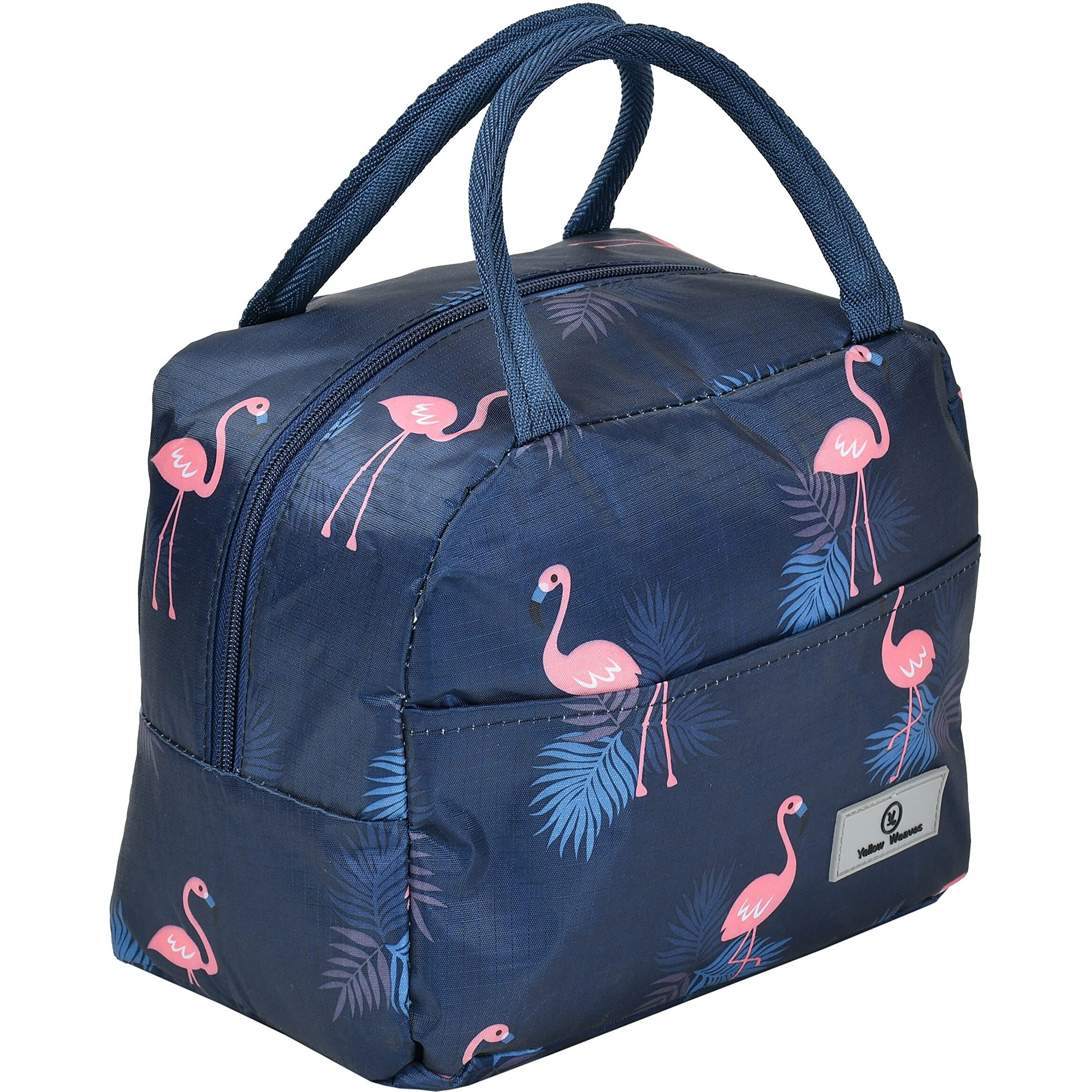 Yellow Weaves Insulated Polyester Travel Lunch/Tiffin/Storage Bag For Office, College & School Big Size (Blue-Pink), 8 liter