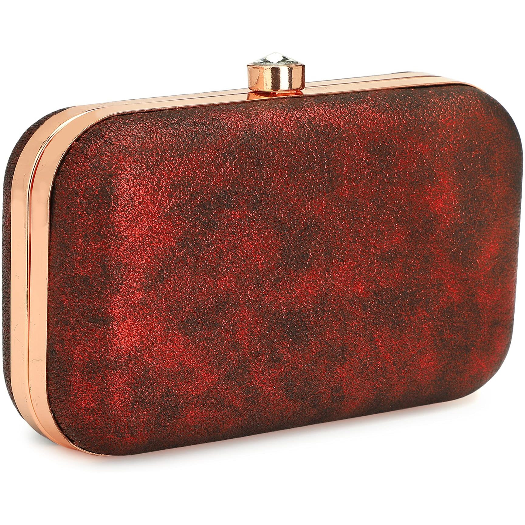 TOOBA Handicraft Hand Embroidered Box Clutch Bag Purse for Bridal, Casual, Wedding Bag for Women & Girls Maroon