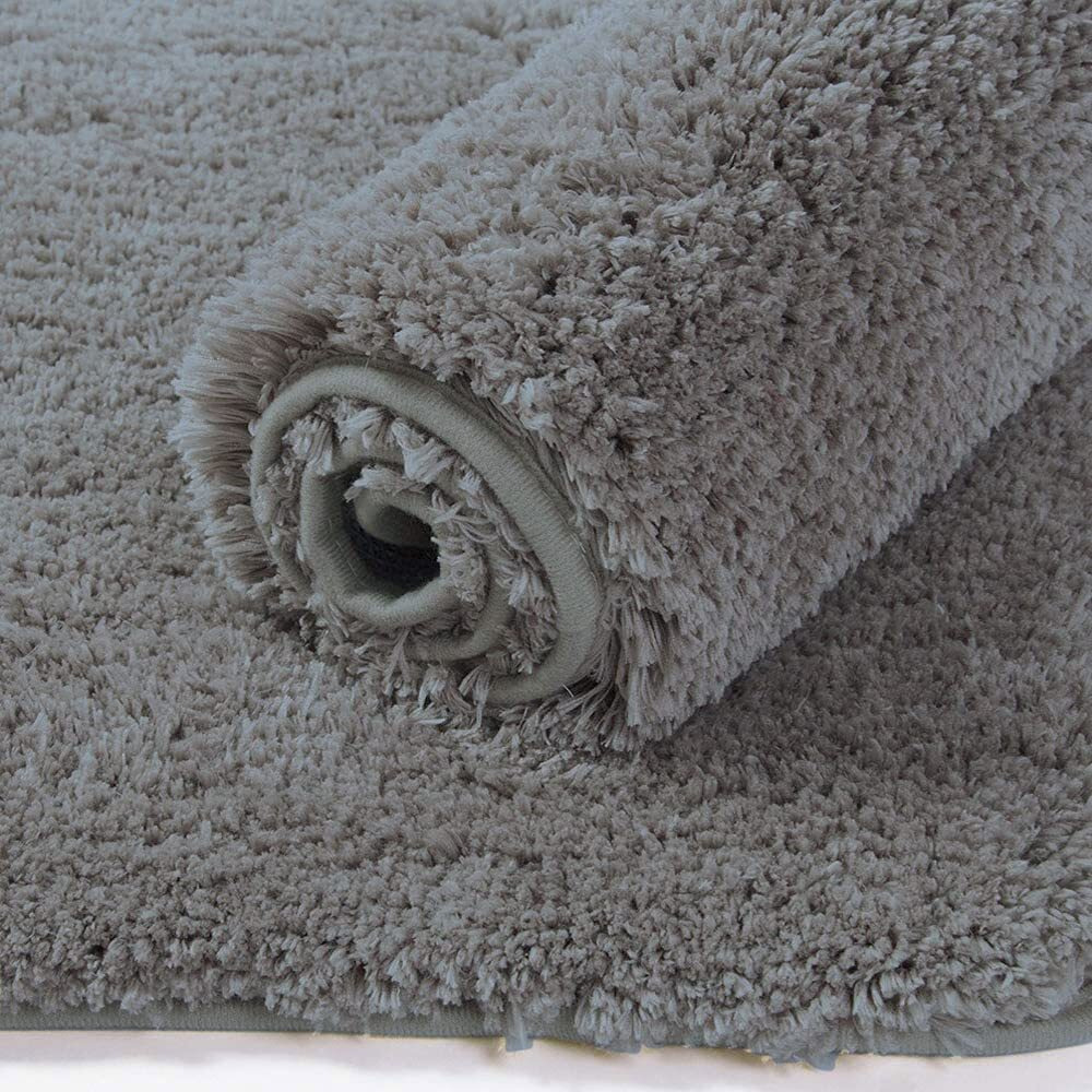Luxe Home Bath Mat Super Soft Anti Skid Newman Mats for Bathroom (40x60 cm, Silver)