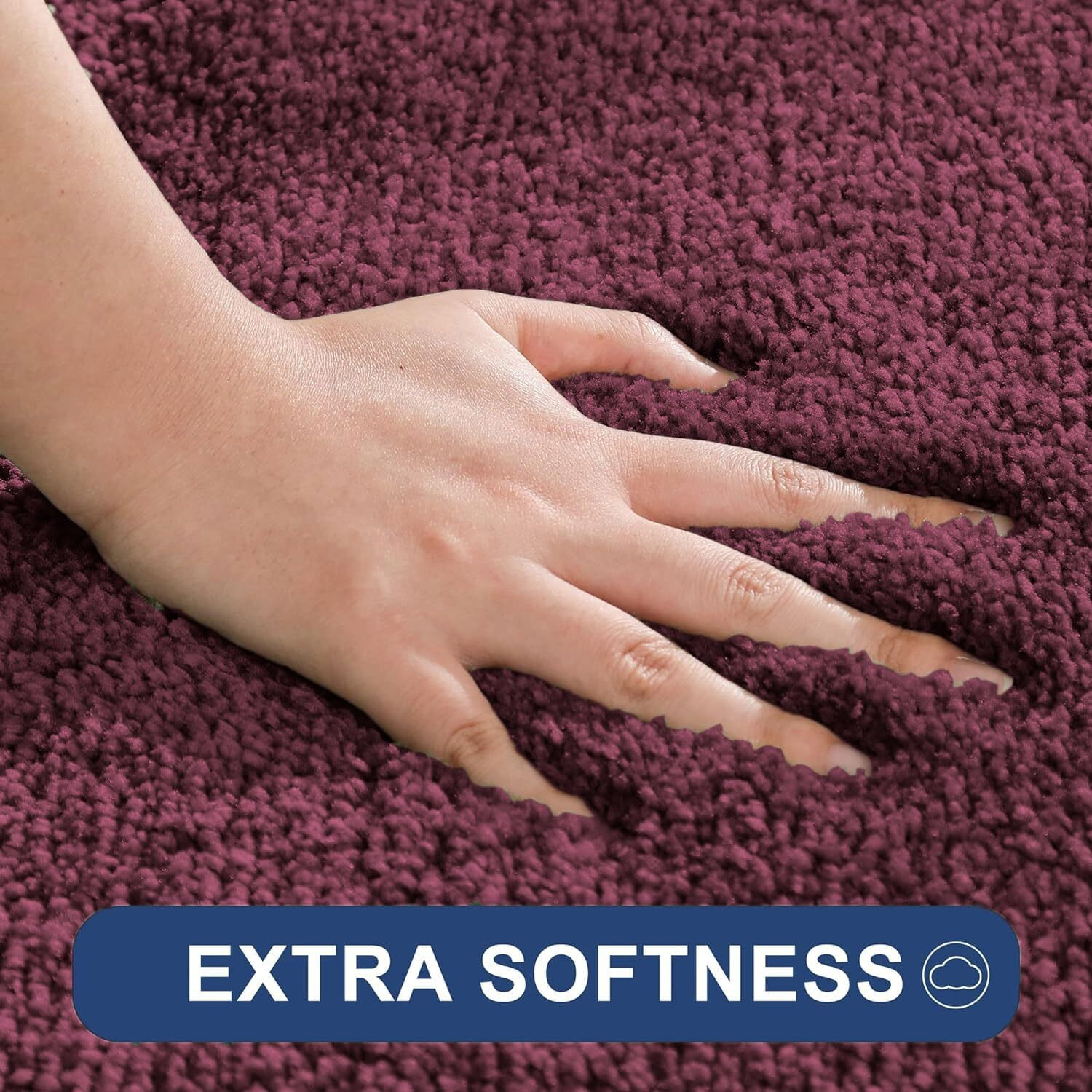 LUXE HOME INTERNATIONAL Microfibre Rectangular Bath mat Super Soft Anti Skid Newman Mat for Bathroom (40X60 Cm, Wine)