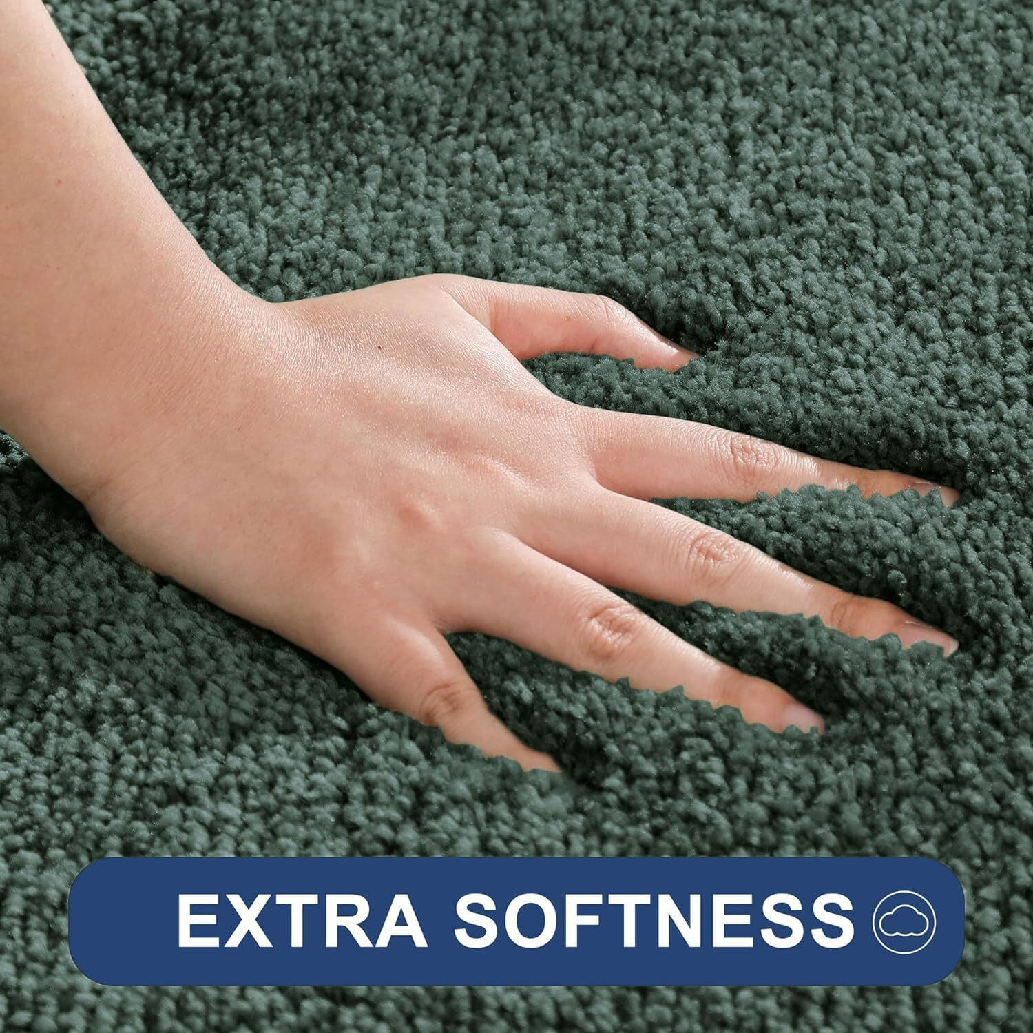 LUXE HOME INTERNATIONAL Microfibre Rectangular Bath mat Super Soft Anti Skid Newman Mats For Bathroom (45X75 Cm,Hunter Green)