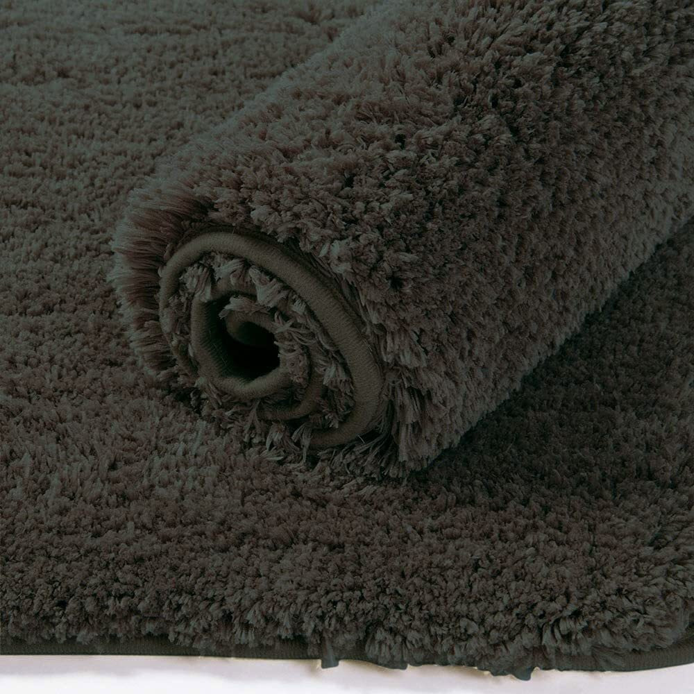 LUXE HOME INTERNATIONAL Microfibre Rectangular Bath mat Super Soft Anti Skid Newman Mats For Bathroom (40X60 Cm,Arabic Coffee)