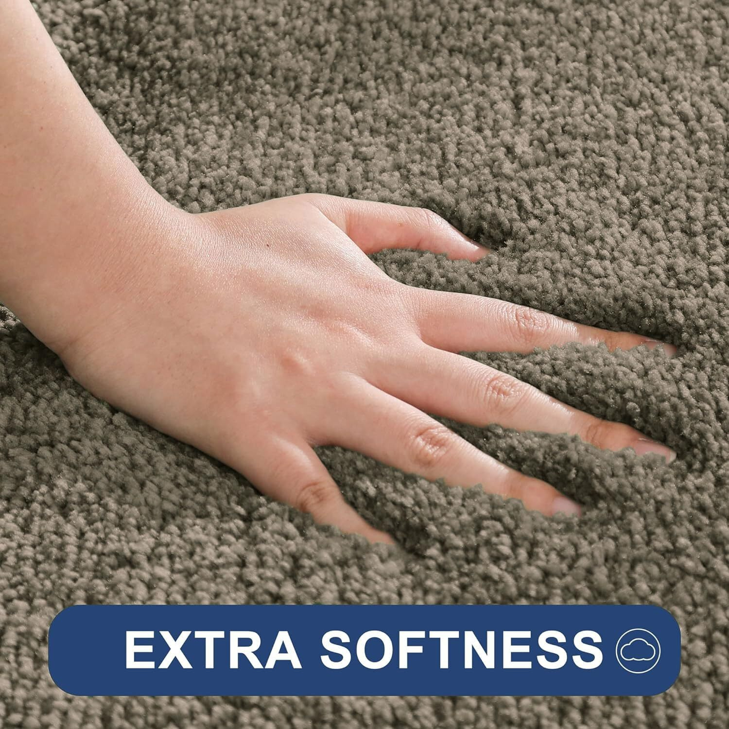 LUXE HOME INTERNATIONAL Microfibre Rectangular Bath mat Super Soft Anti Skid Newman Mats For Bathroom (40X60 Cm,Taupe)