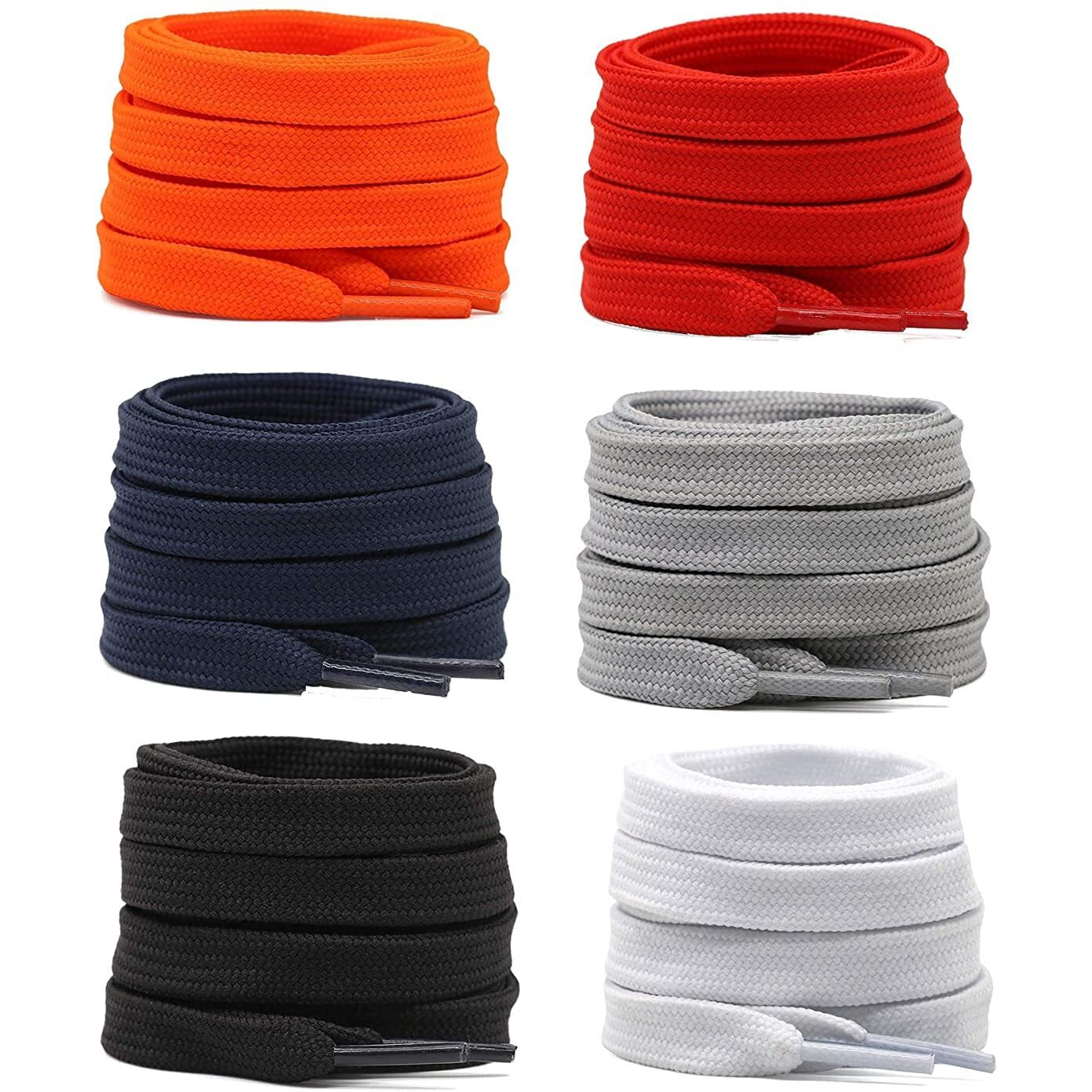 SHOESHINE Sport Shoelaces (6 Pairs) Flat Hollow Design casual shoe laces for Sneaker