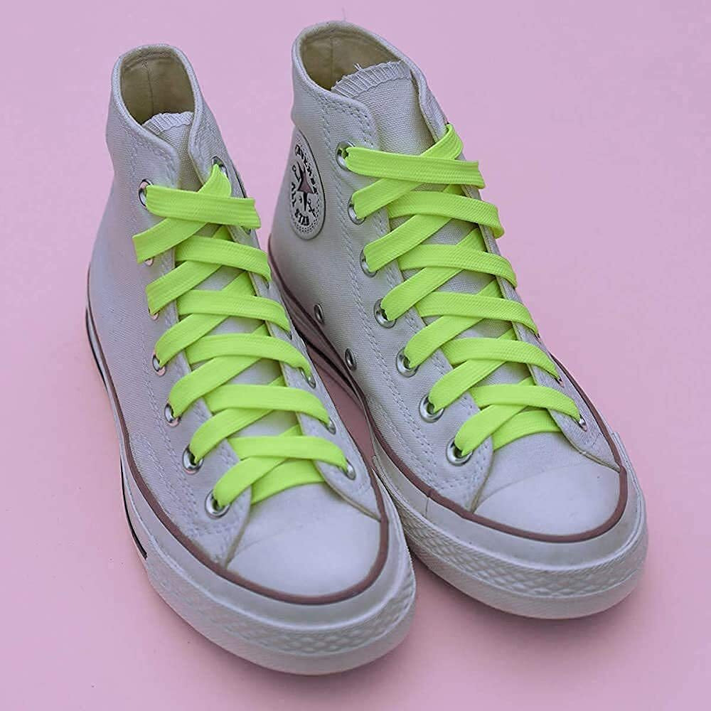 SHOESHINE Sport Shoelaces Flat Hollow Design casual shoe laces, Florescent Color - 2 Pairs Shoe Lace