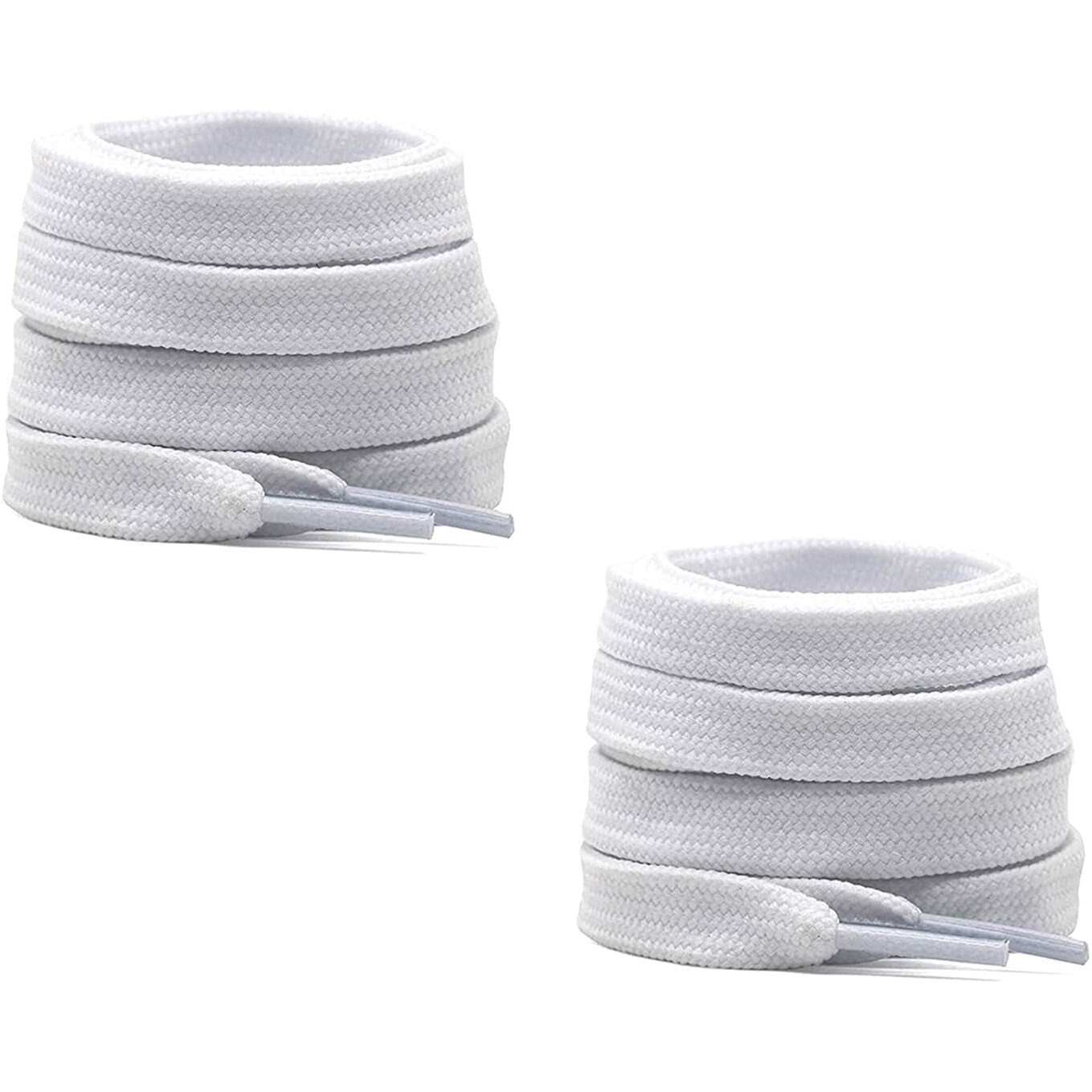 SHOESHINE Sport Shoelaces Flat Hollow Design casual shoe laces, White Color - Sneaker Shoe Lace