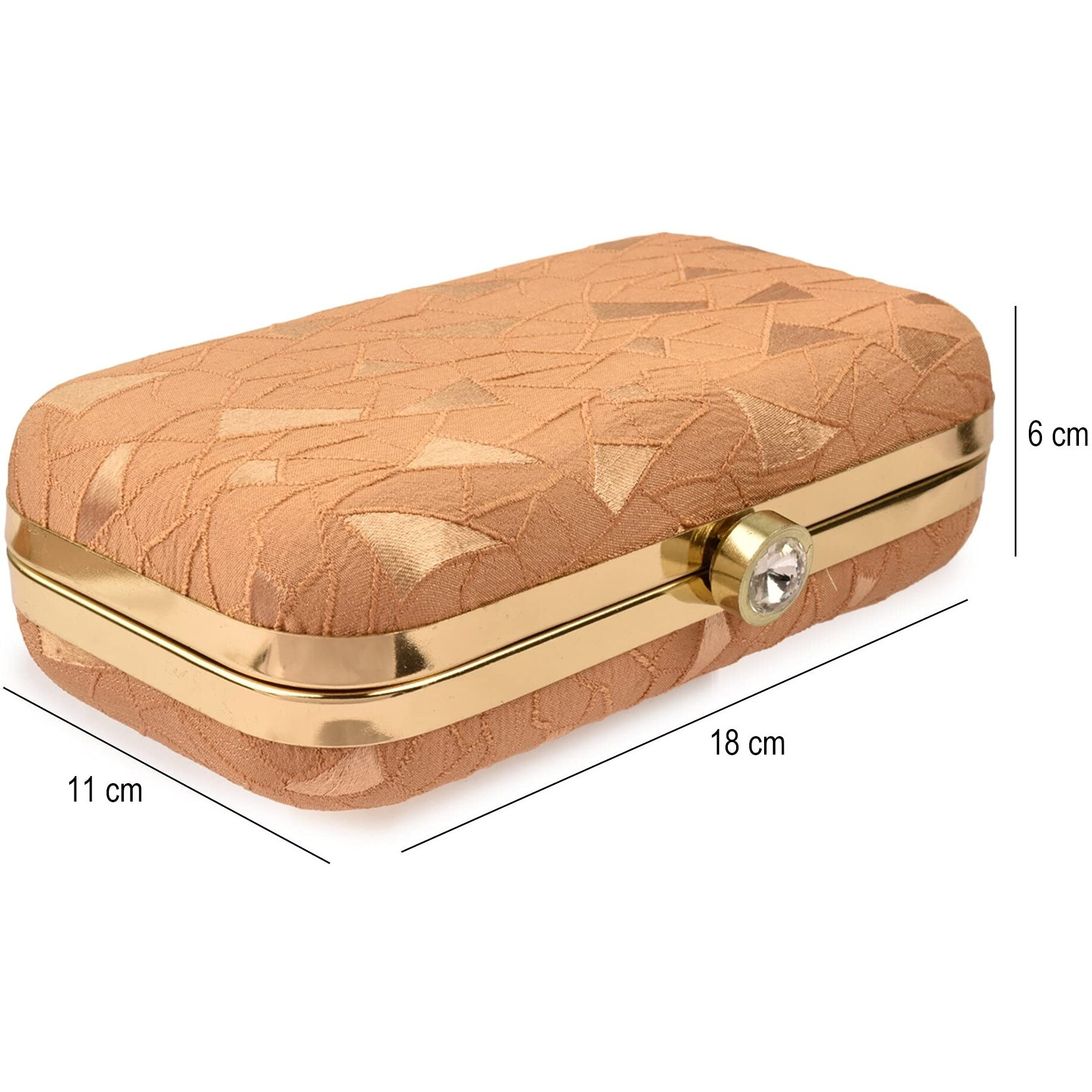 AILTINO Women Box Clutch Stylish and Latest (Diamond Brown)