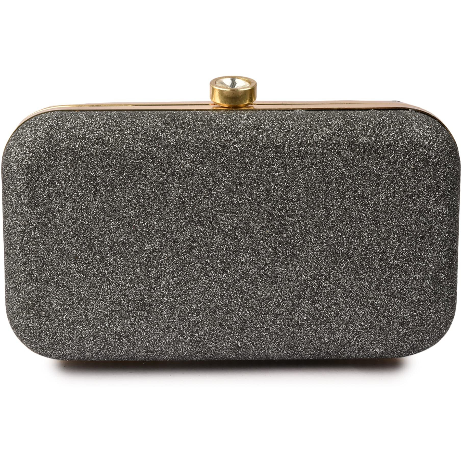 AILTINO Women Box Clutch Stylish and Latest (Sparkling Grey)