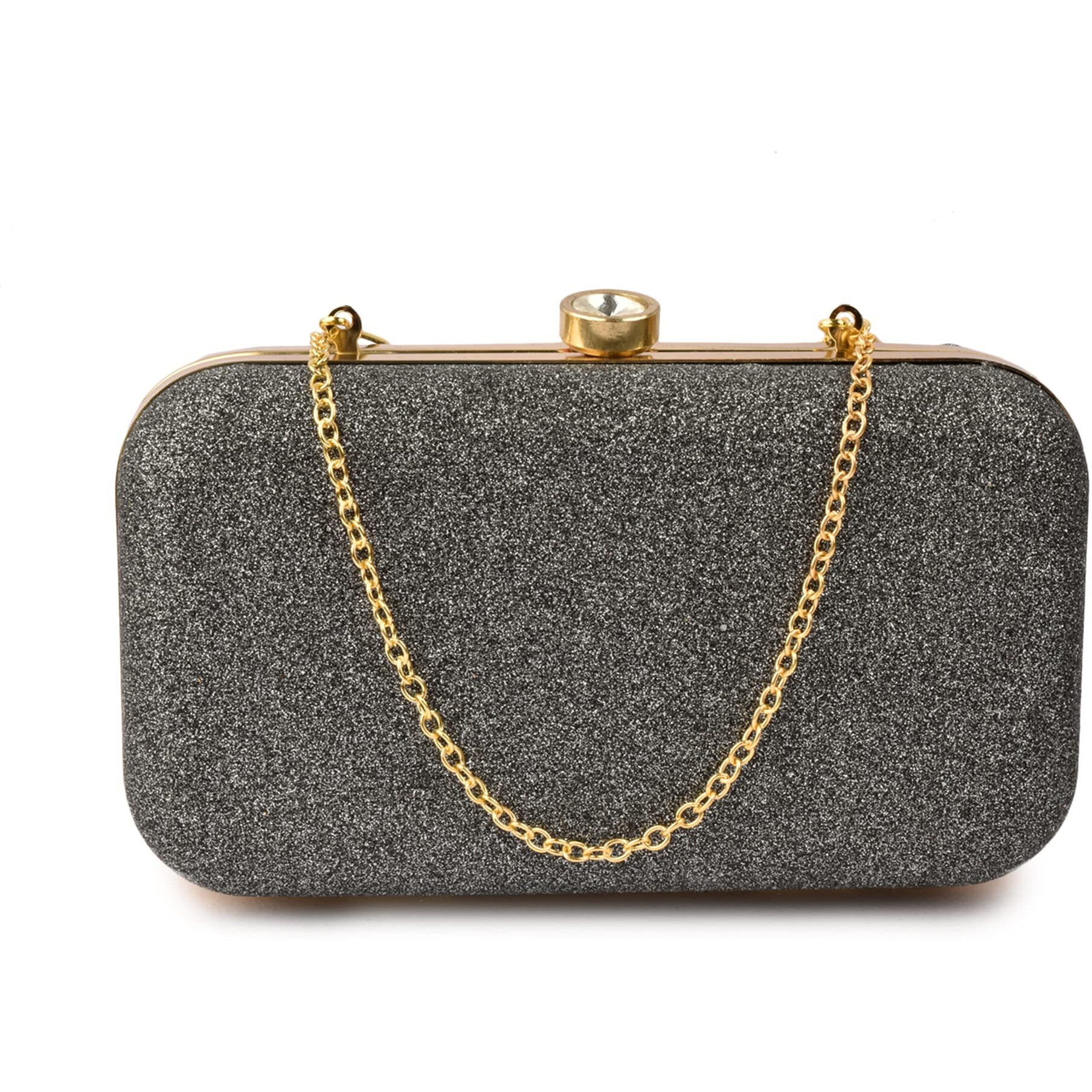 AILTINO Women Box Clutch Stylish and Latest (Sparkling Grey)