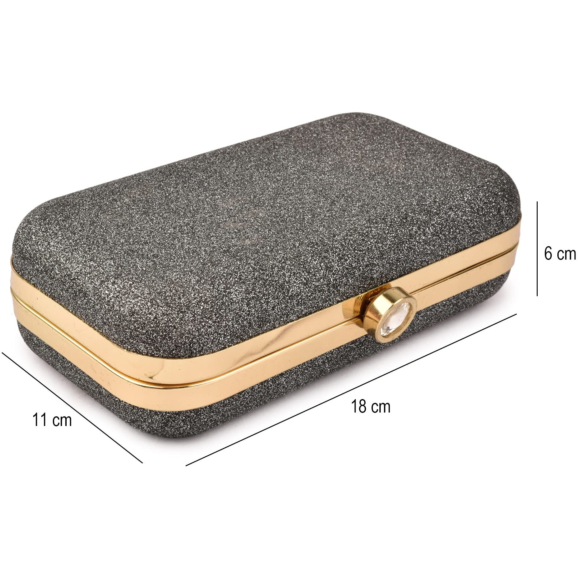 AILTINO Women Box Clutch Stylish and Latest (Sparkling Grey)