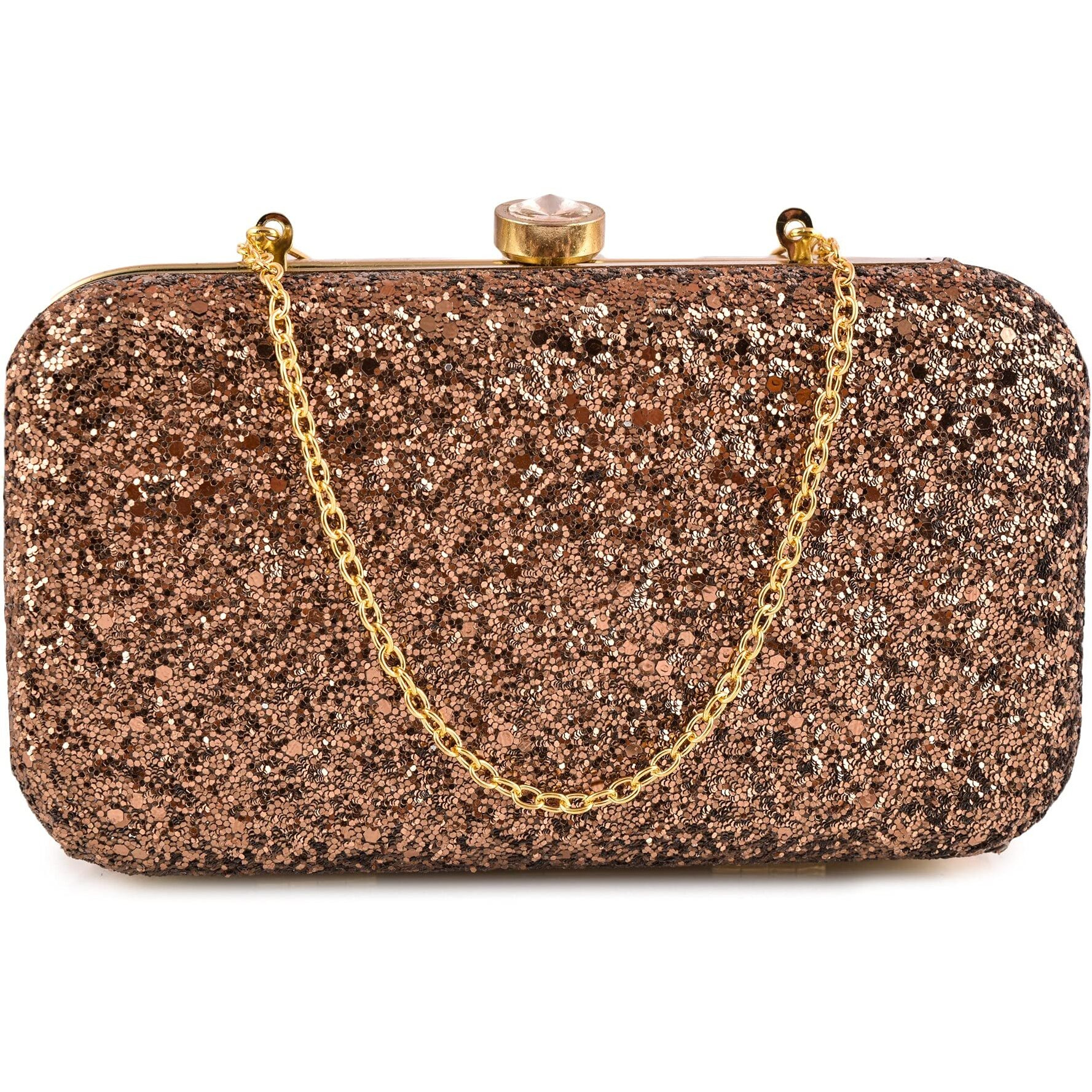 AILTINO Women Box Clutch Stylish and Latest (Metallic Antique)