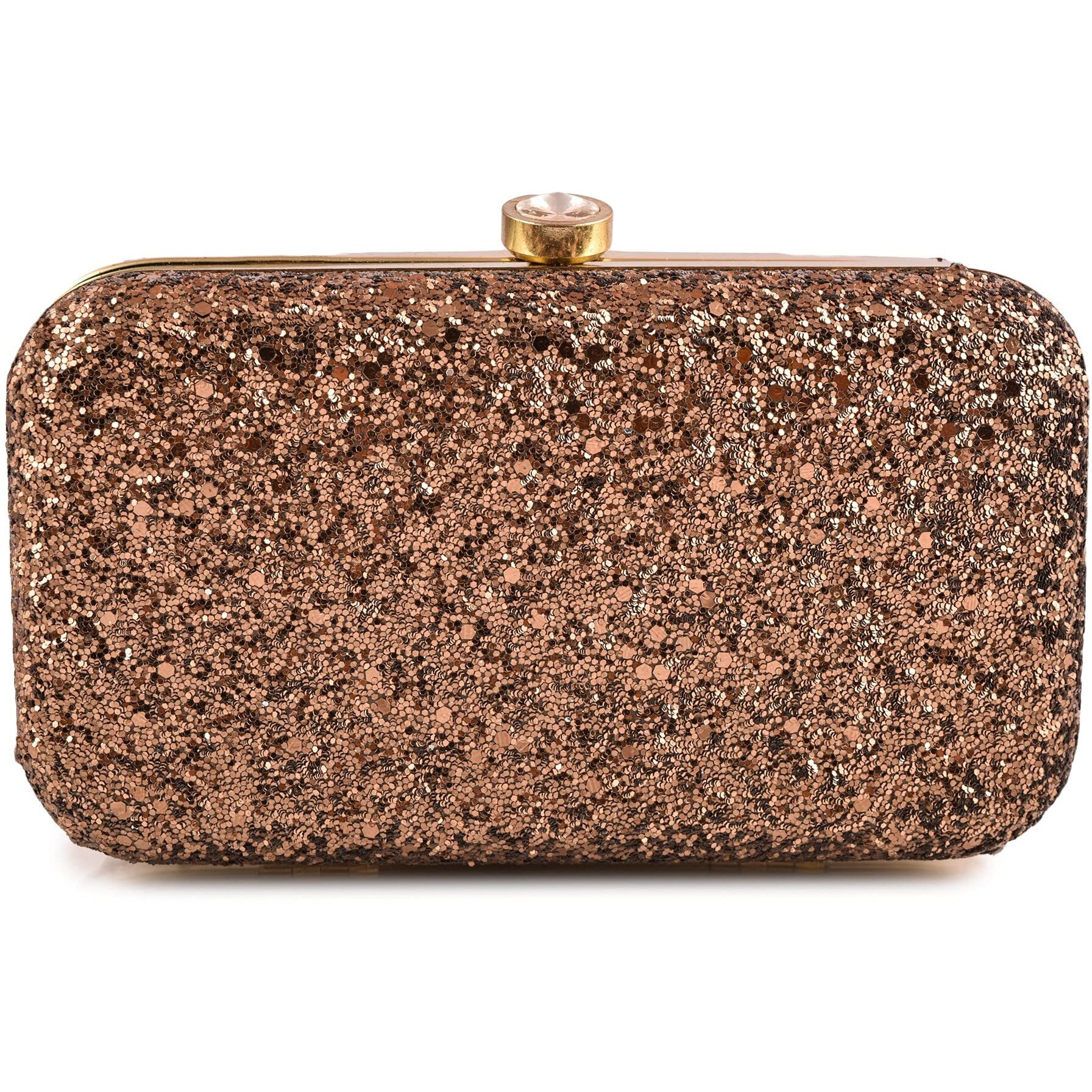 AILTINO Women Box Clutch Stylish and Latest (Metallic Antique)
