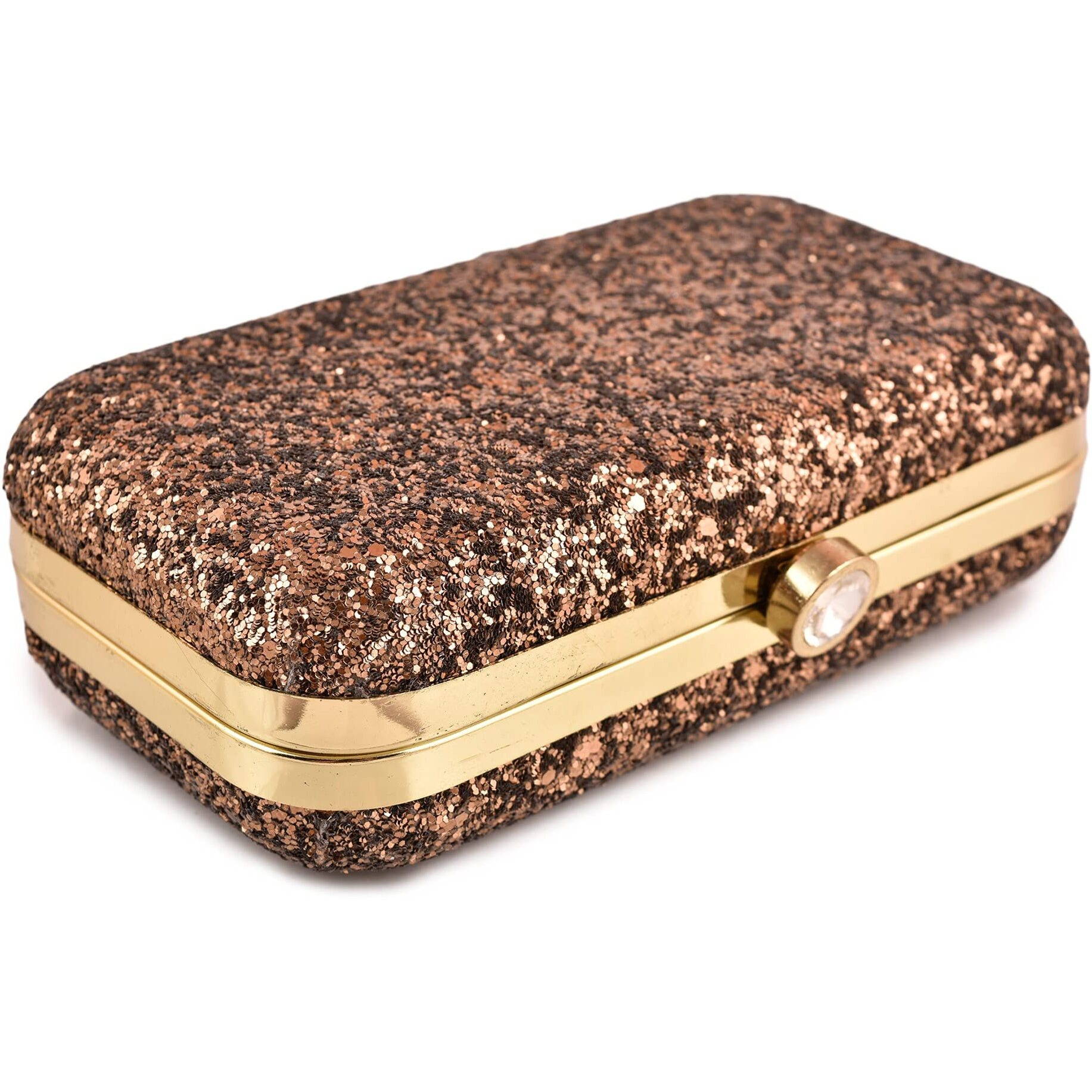 AILTINO Women Box Clutch Stylish and Latest (Metallic Antique)