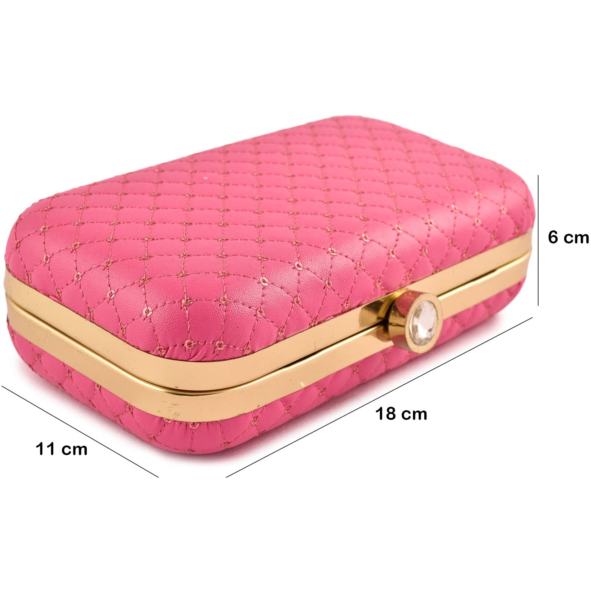 AILTINO Women Box Clutch Stylish and Latest (Sequence Pink)
