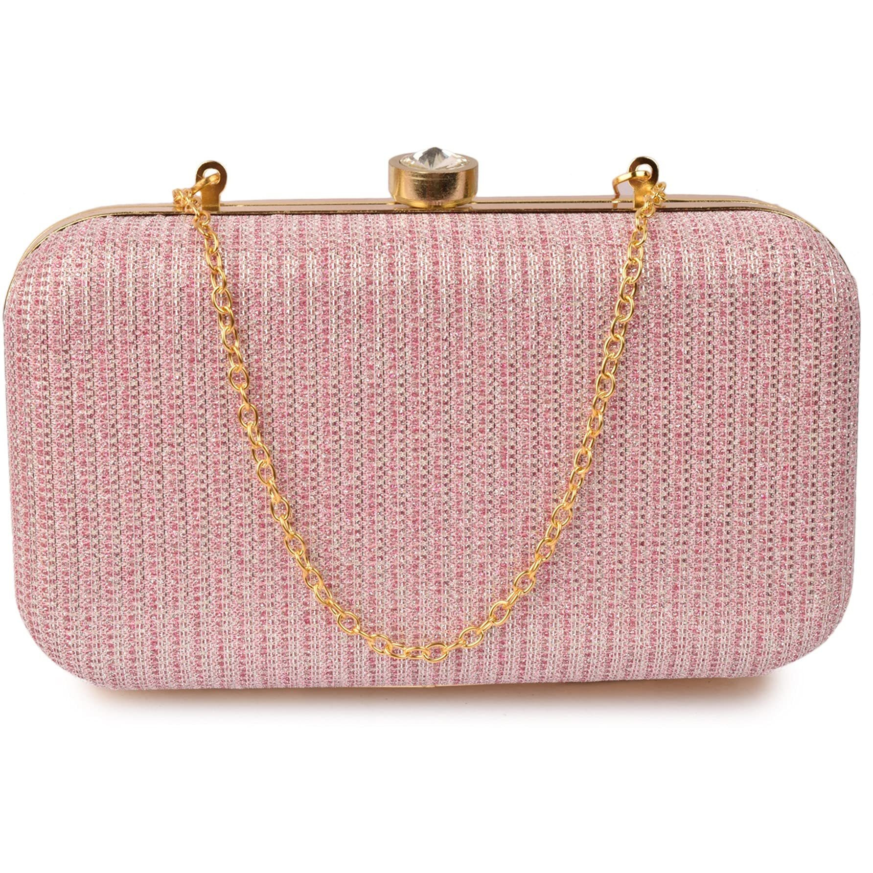 AILTINO Women Box Clutch Stylish and Latest (Pink)
