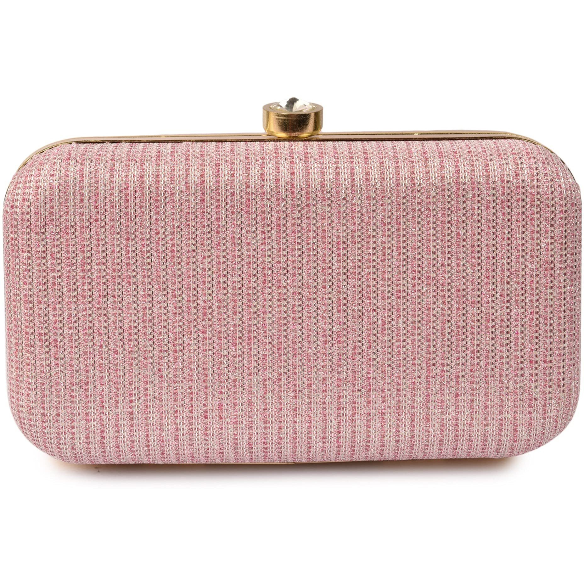 AILTINO Women Box Clutch Stylish and Latest (Pink)